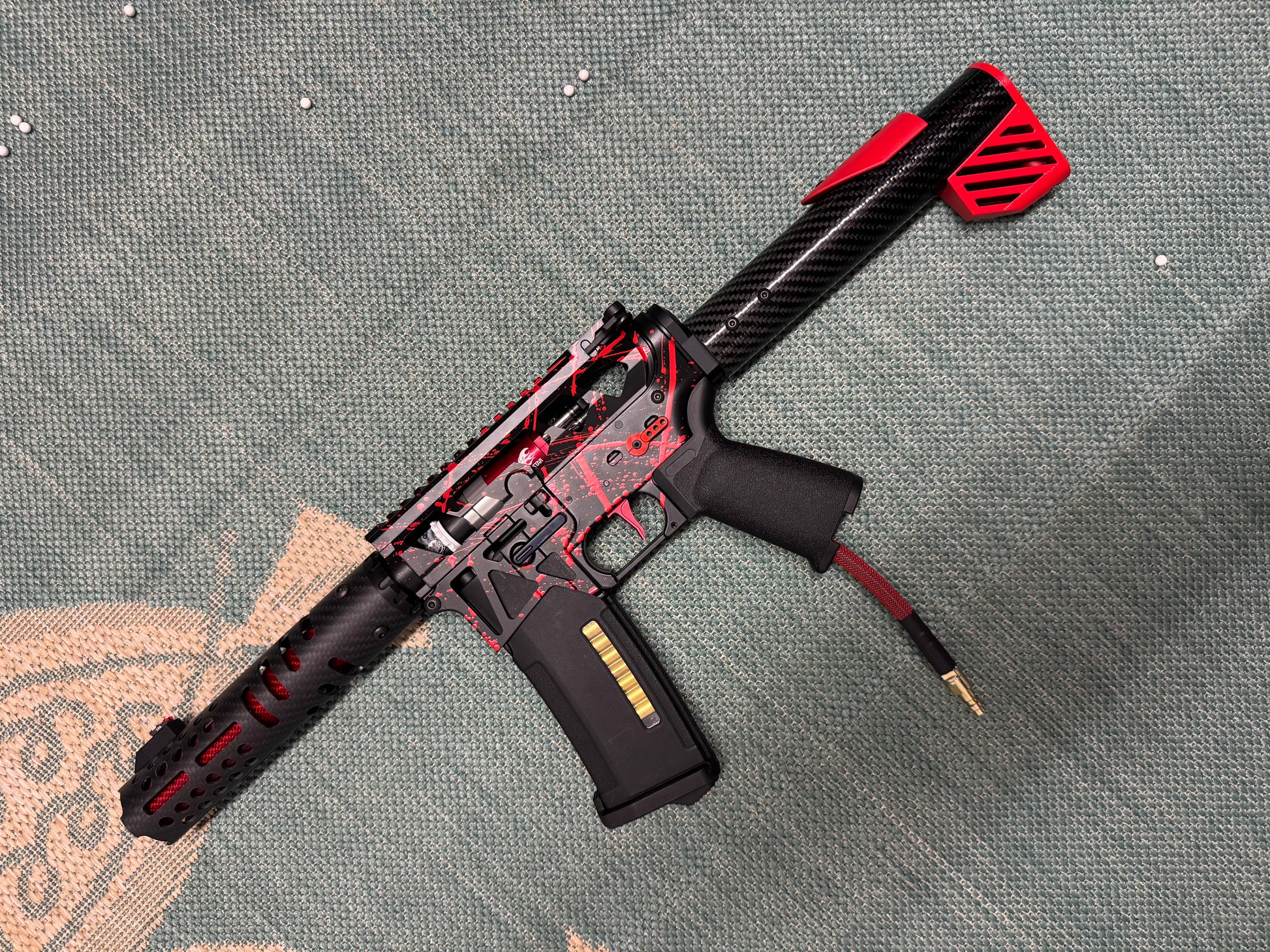 KA Tech MAC Polarstars F2 AR8 HPA M4 Carbon Type 3 Skeletonized Cerakote Splatter