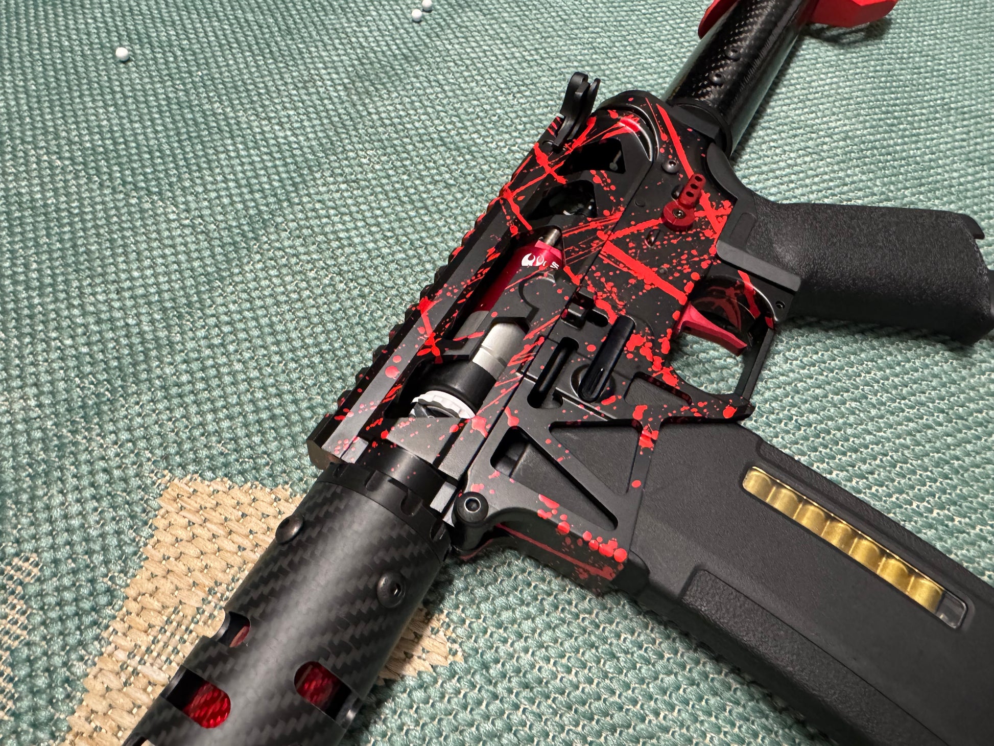 KA Tech MAC Polarstars F2 AR8 HPA M4 Carbon Type 3 Skeletonized Cerakote Splatter