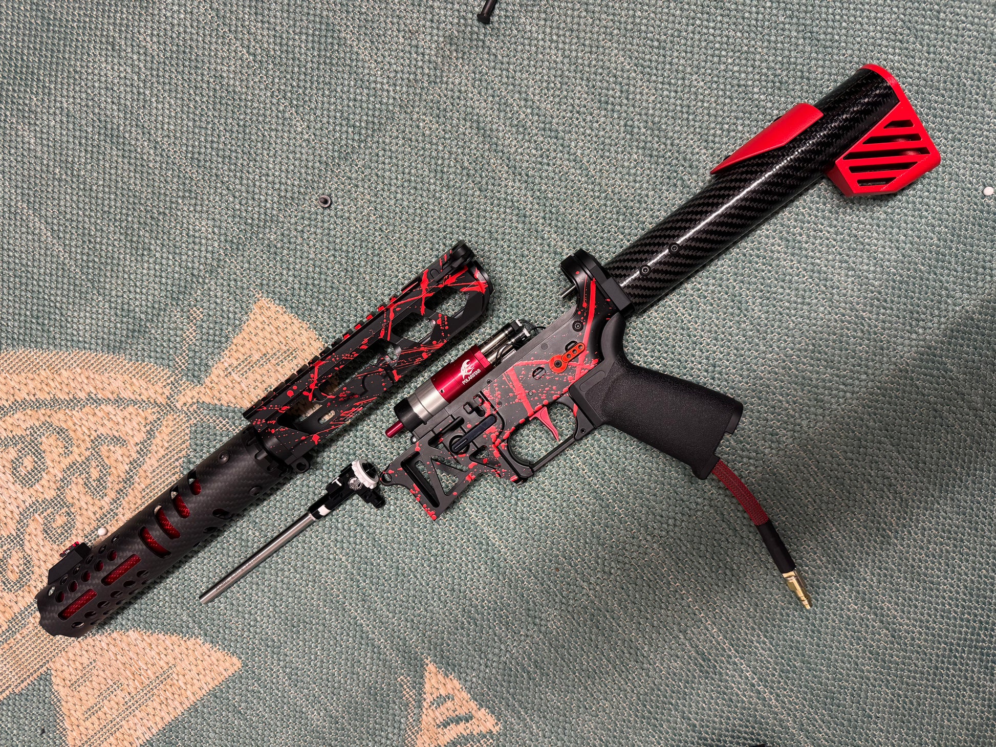 KA Tech MAC Polarstars F2 AR8 HPA M4 Carbon Type 3 Skeletonized Cerakote Splatter