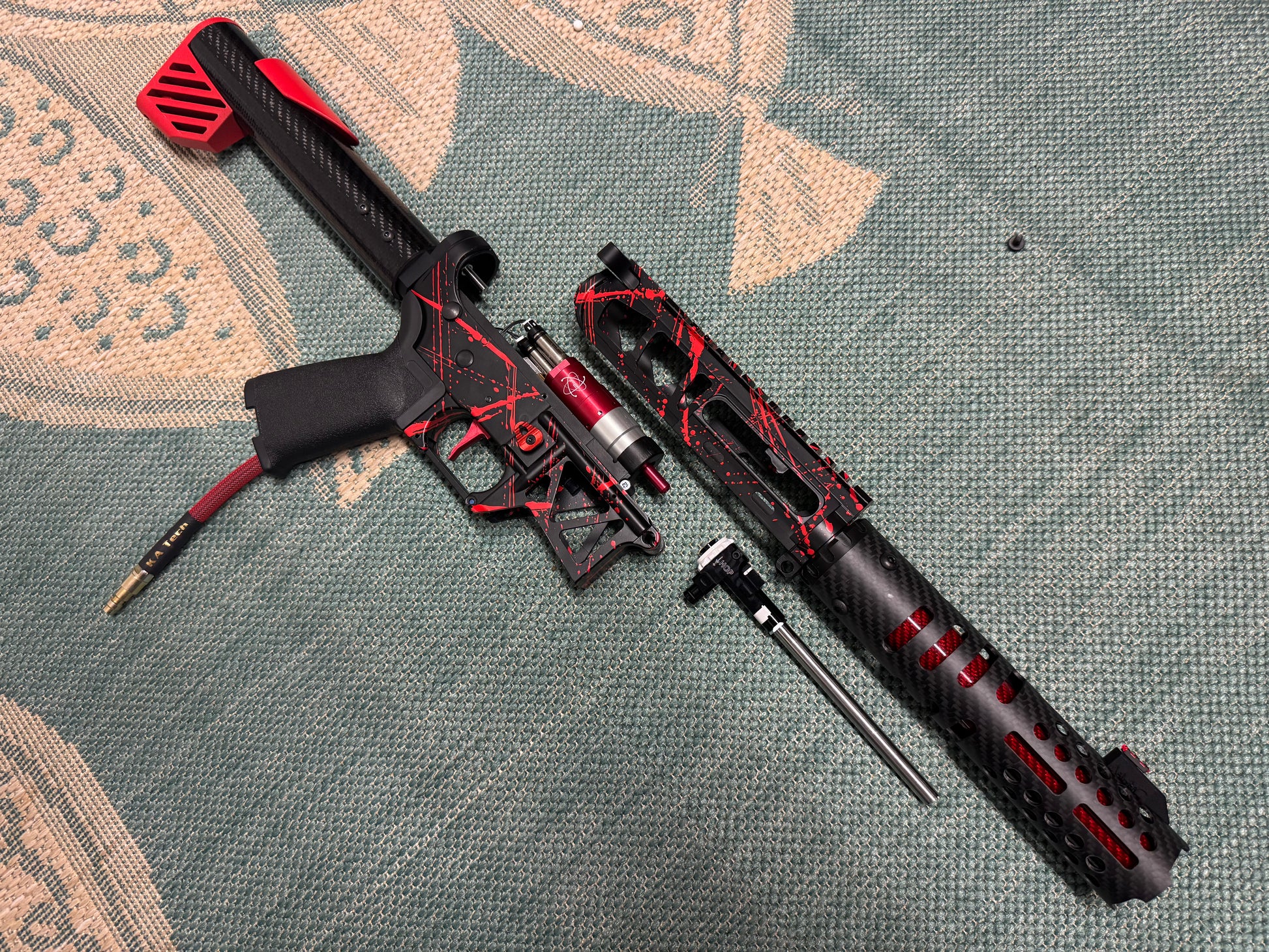 KA Tech MAC Polarstars F2 AR8 HPA M4 Carbon Type 3 Skeletonized Cerakote Splatter
