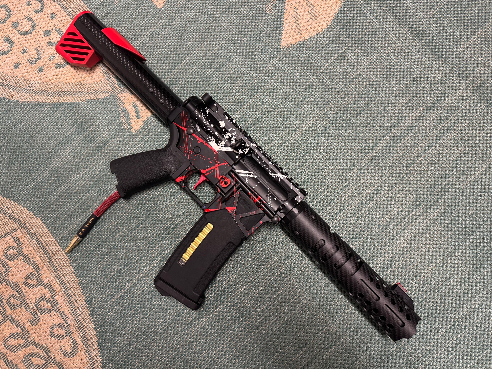 KA Tech MAC Polarstars F2 AR8 HPA M4 Carbon Type 3 Skeletonized Cerakote Splatter