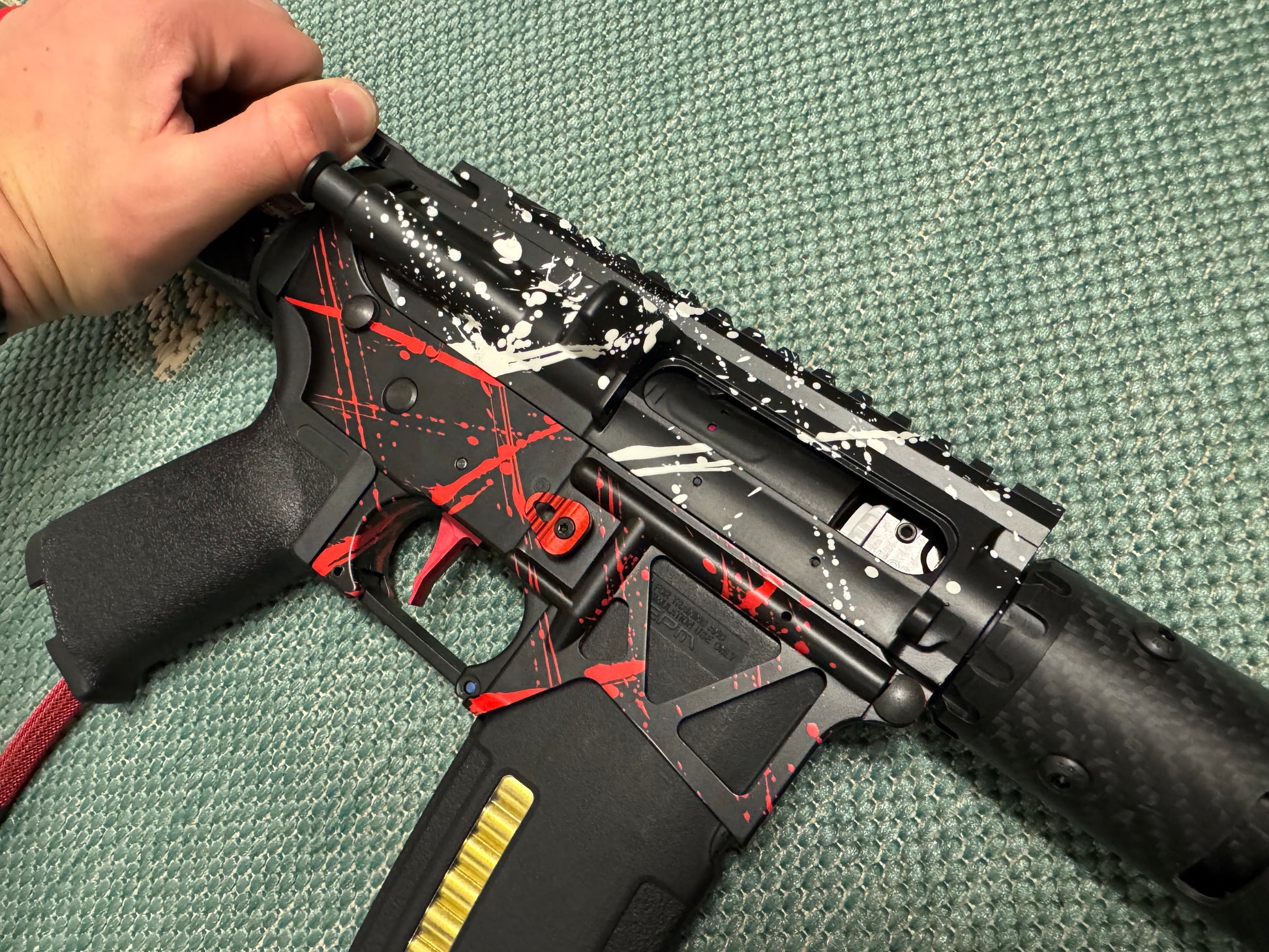 KA Tech MAC Polarstars F2 AR8 HPA M4 Carbon Type 3 Skeletonized Cerakote Splatter