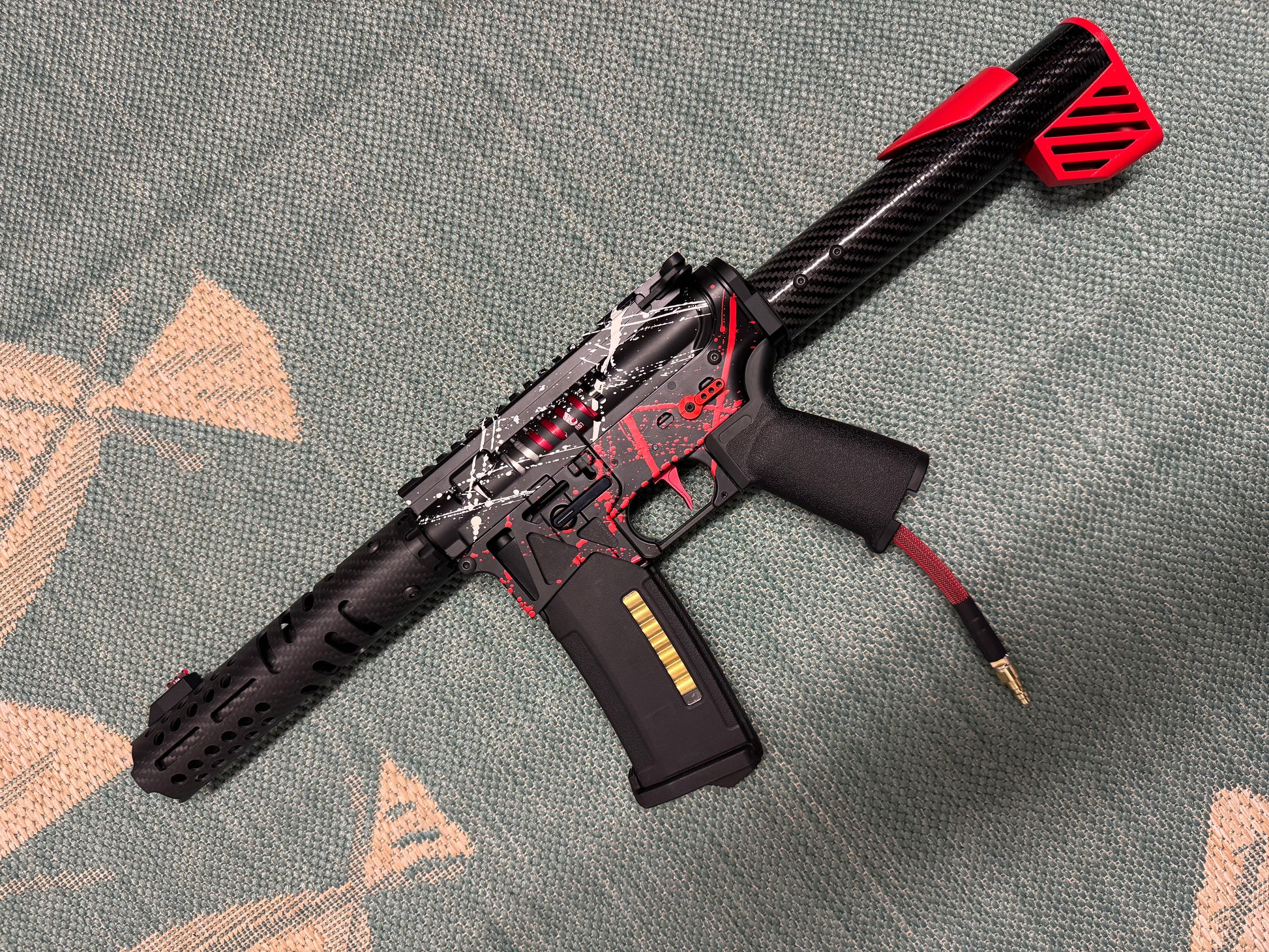 KA Tech MAC Polarstars F2 AR8 HPA M4 Carbon Type 3 Skeletonized Cerakote Splatter