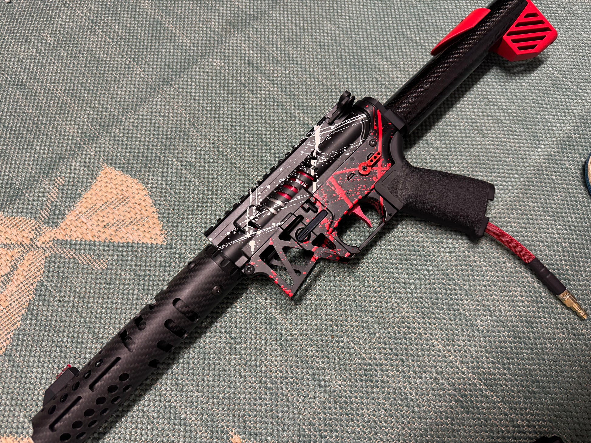 KA Tech MAC Polarstars F2 AR8 HPA M4 Carbon Type 3 Skeletonized Cerakote Splatter