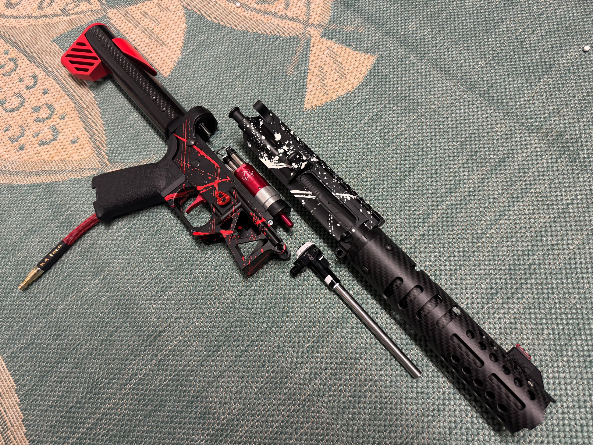 KA Tech MAC Polarstars F2 AR8 HPA M4 Carbon Type 3 Skeletonized Cerakote Splatter