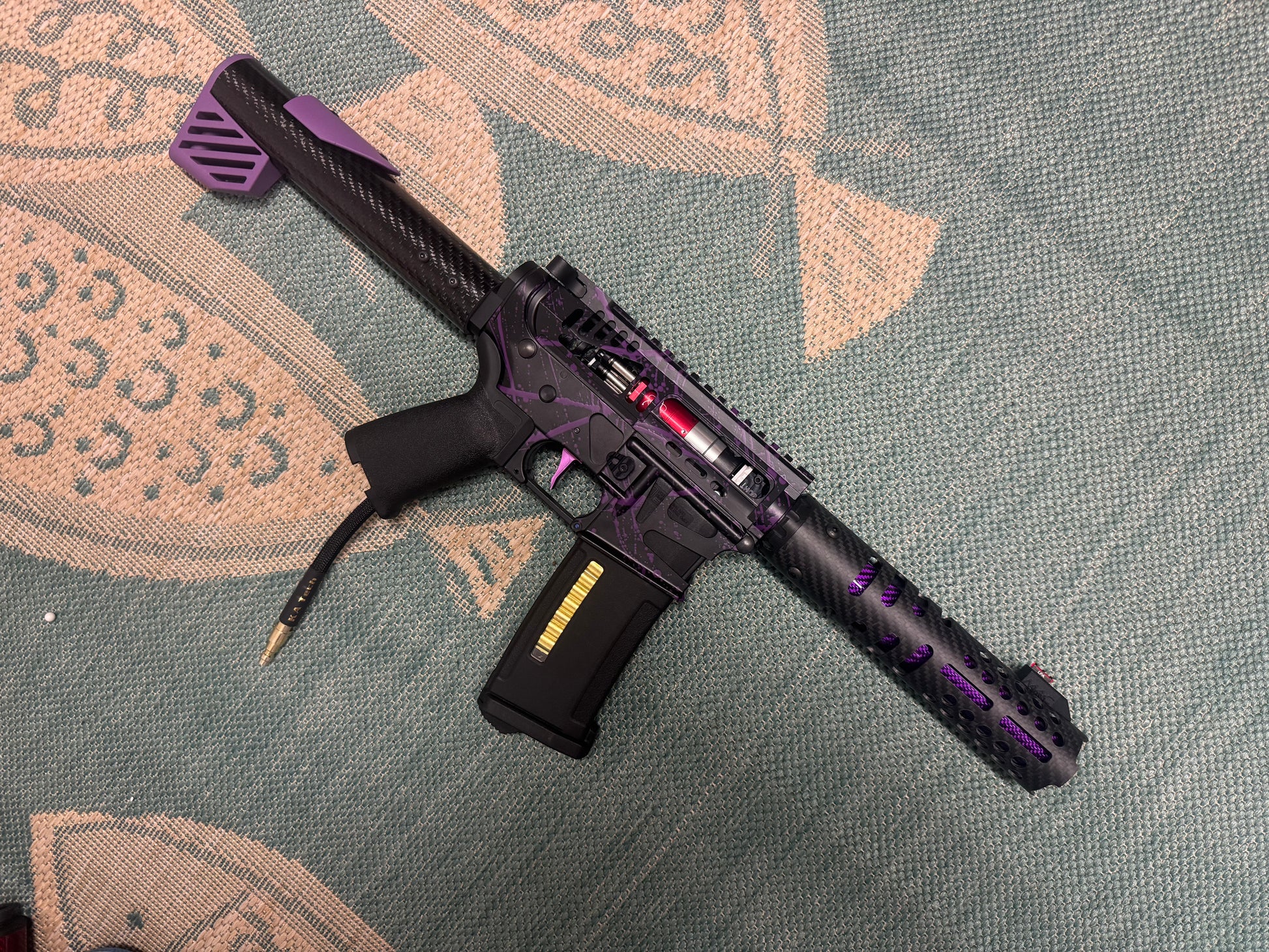 KA Tech MAC Polarstars F2 AR8 HPA M4 Carbon Type 5 Skeletonized Cerakote Splatter