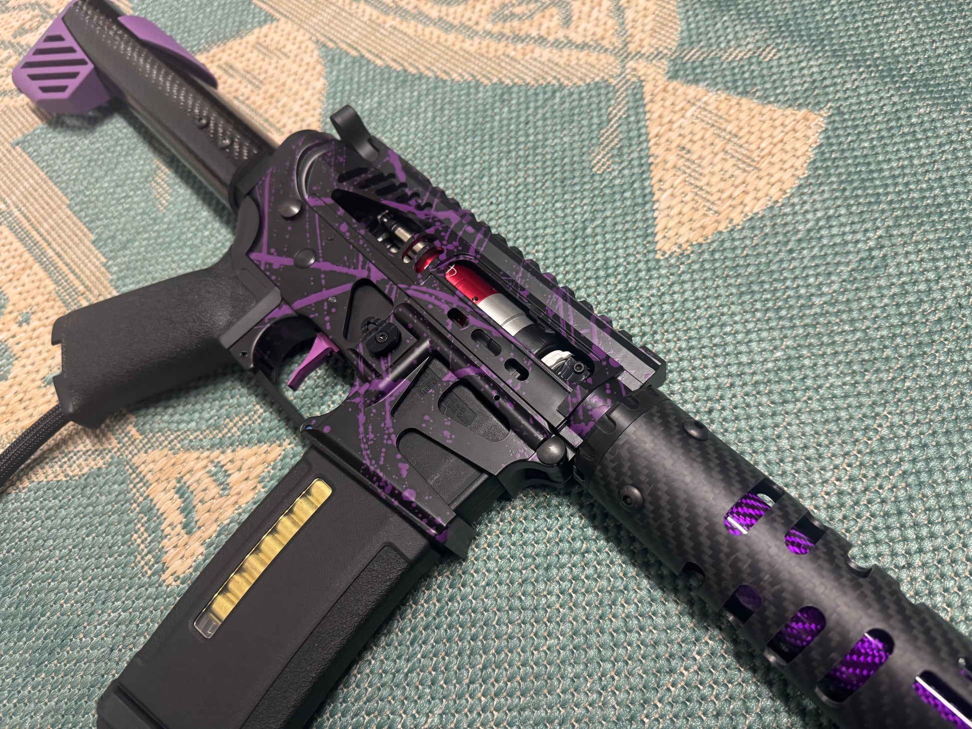 KA Tech MAC Polarstars F2 AR8 HPA M4 Carbon Type 5 Skeletonized Cerakote Splatter