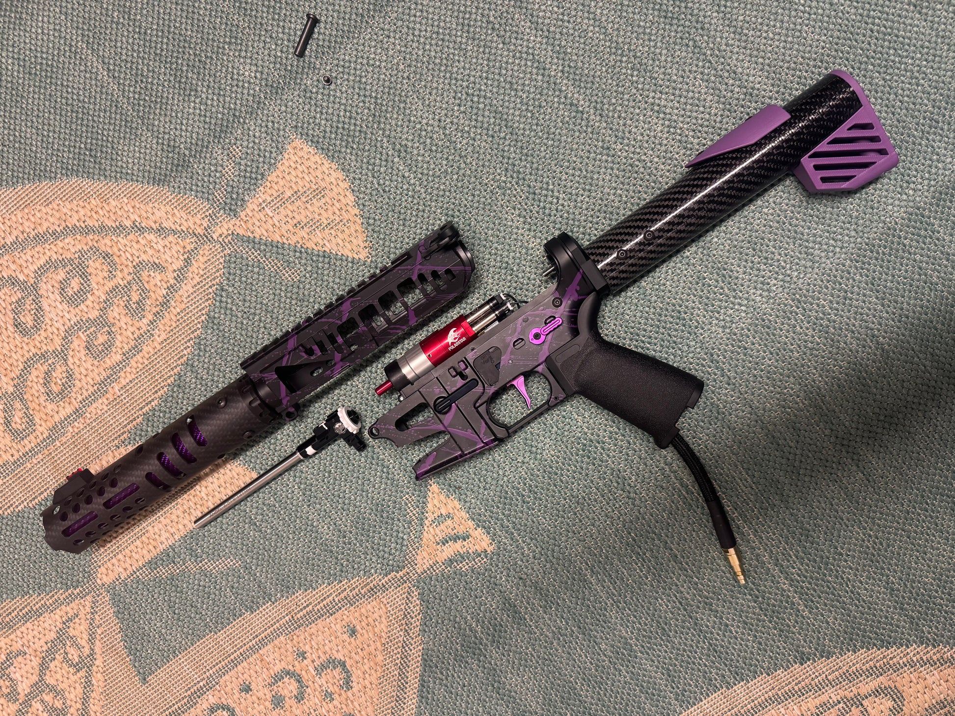 KA Tech MAC Polarstars F2 AR8 HPA M4 Carbon Type 5 Skeletonized Cerakote Splatter