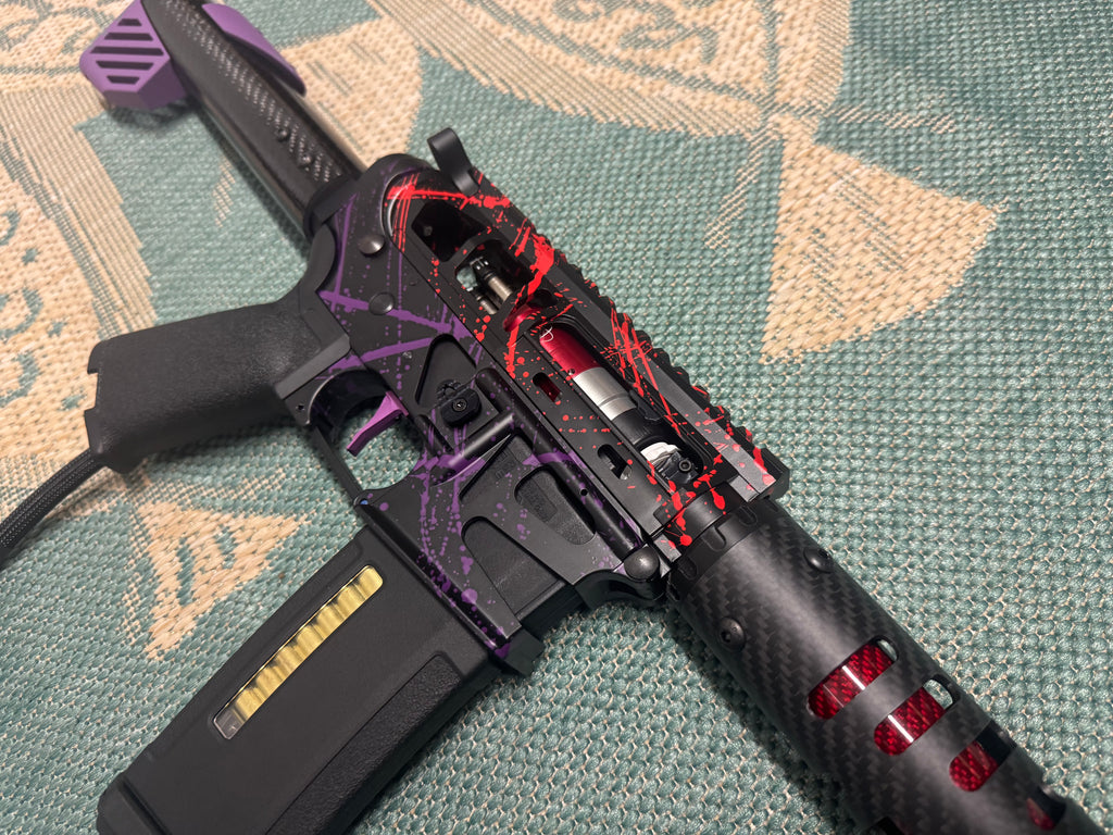 KA Tech MAC Polarstars F2 AR8 HPA M4 Carbon Type 5 Skeletonized Cerakote Splatter