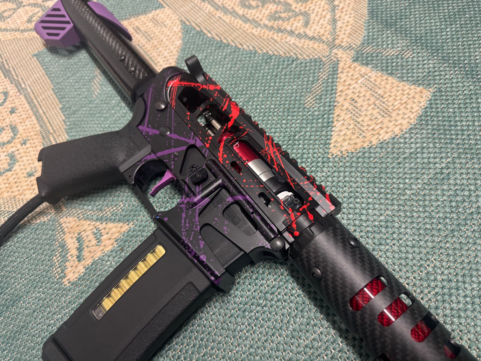 KA Tech MAC Polarstars F2 AR8 HPA M4 Carbon Type 5 Skeletonized Cerakote Splatter