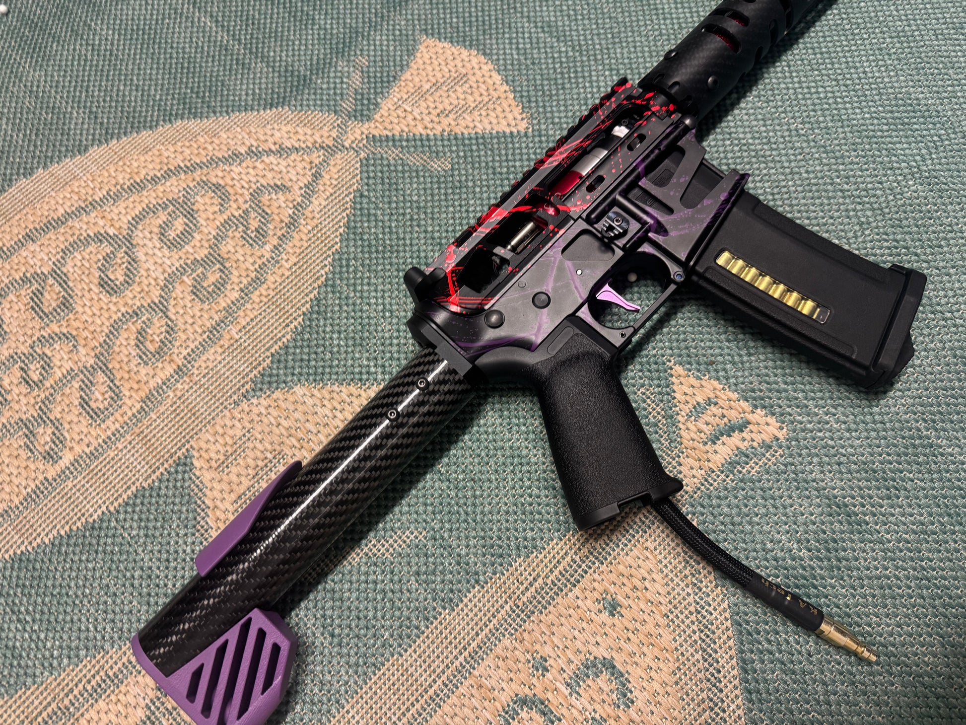 KA Tech MAC Polarstars F2 AR8 HPA M4 Carbon Type 5 Skeletonized Cerakote Splatter