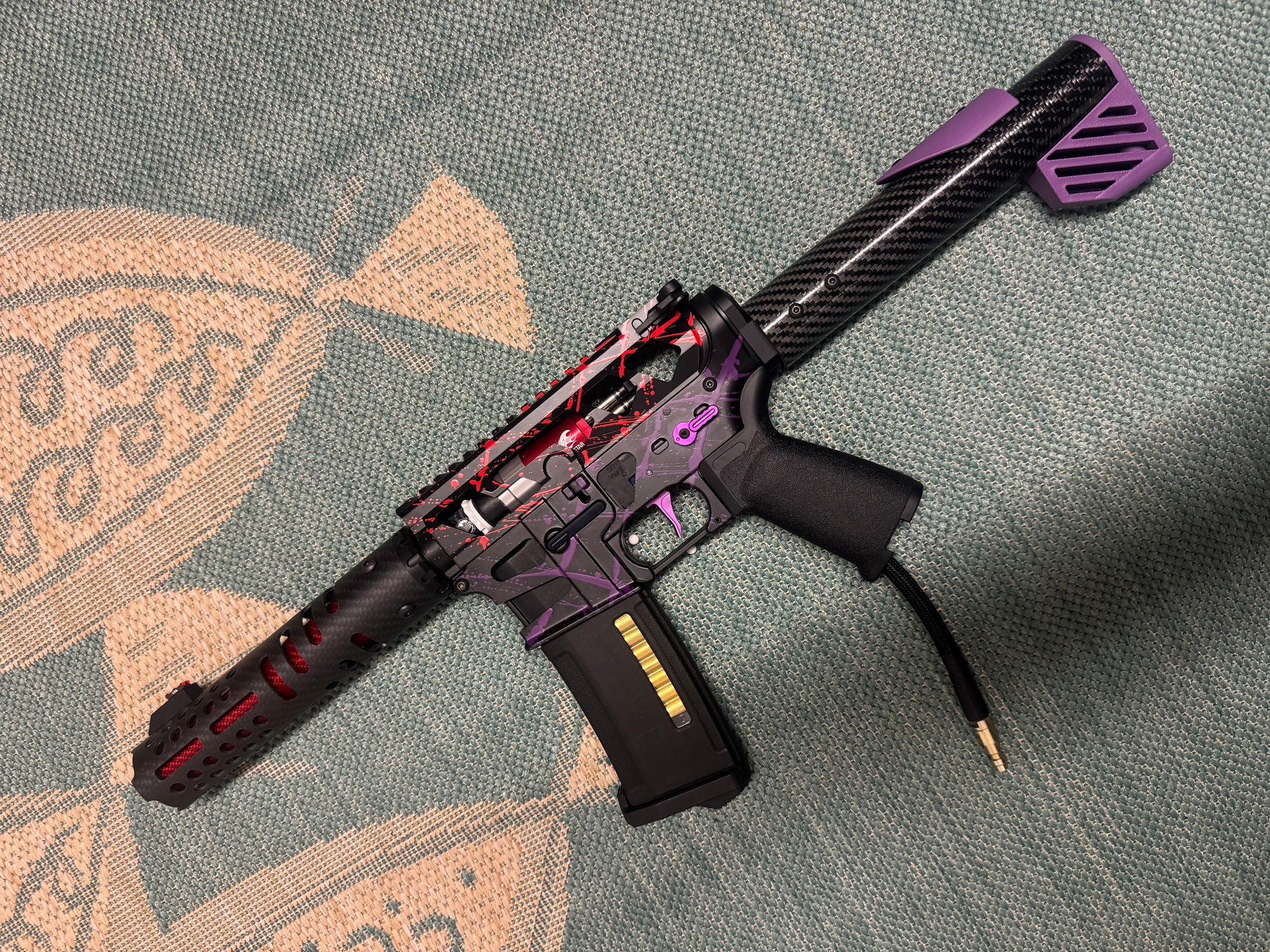 KA Tech MAC Polarstars F2 AR8 HPA M4 Carbon Type 5 Skeletonized Cerakote Splatter