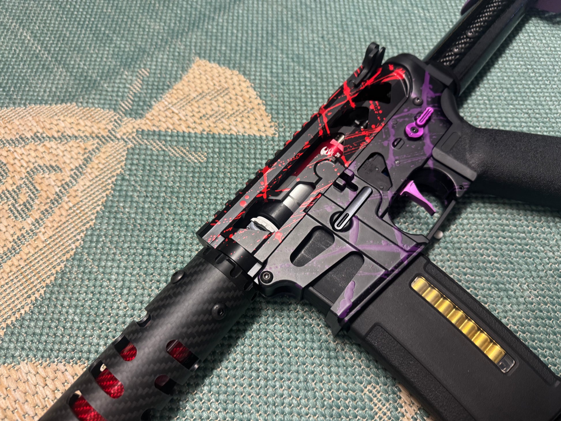 KA Tech MAC Polarstars F2 AR8 HPA M4 Carbon Type 5 Skeletonized Cerakote Splatter