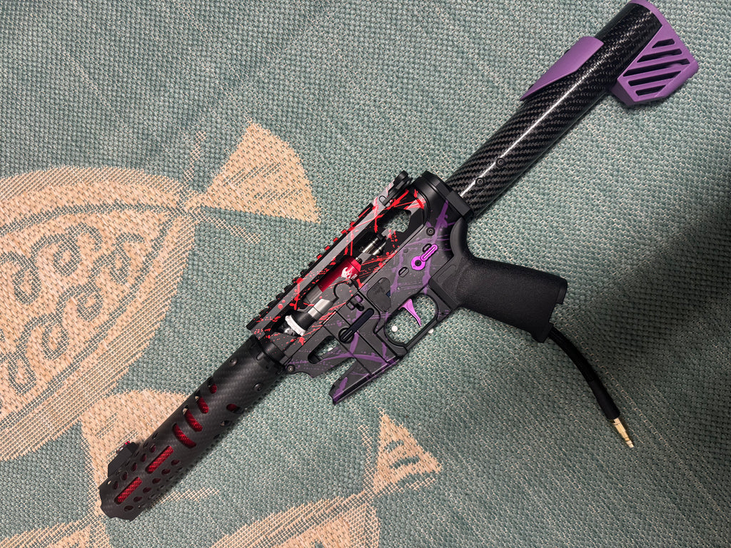 KA Tech MAC Polarstars F2 AR8 HPA M4 Carbon Type 5 Skeletonized Cerakote Splatter