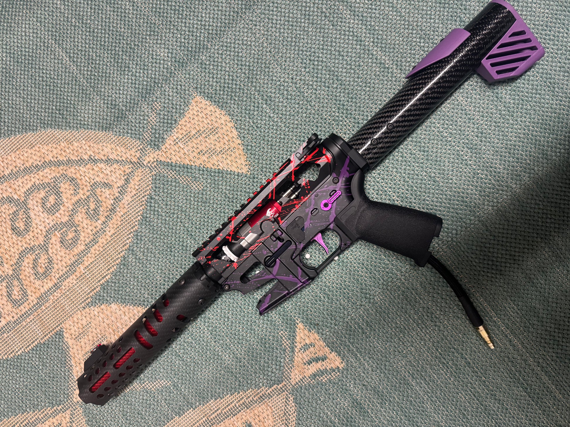 KA Tech MAC Polarstars F2 AR8 HPA M4 Carbon Type 5 Skeletonized Cerakote Splatter