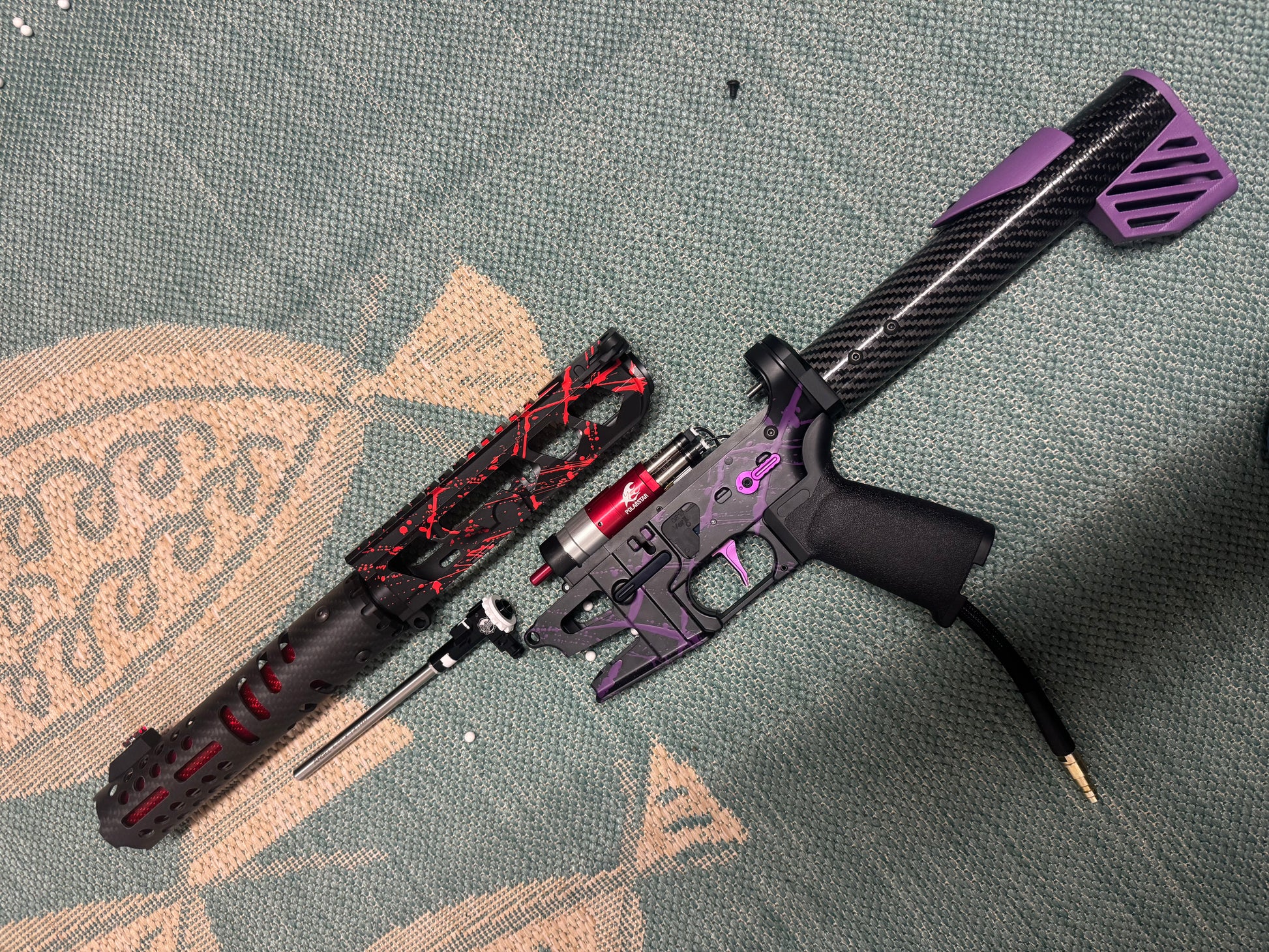 KA Tech MAC Polarstars F2 AR8 HPA M4 Carbon Type 5 Skeletonized Cerakote Splatter
