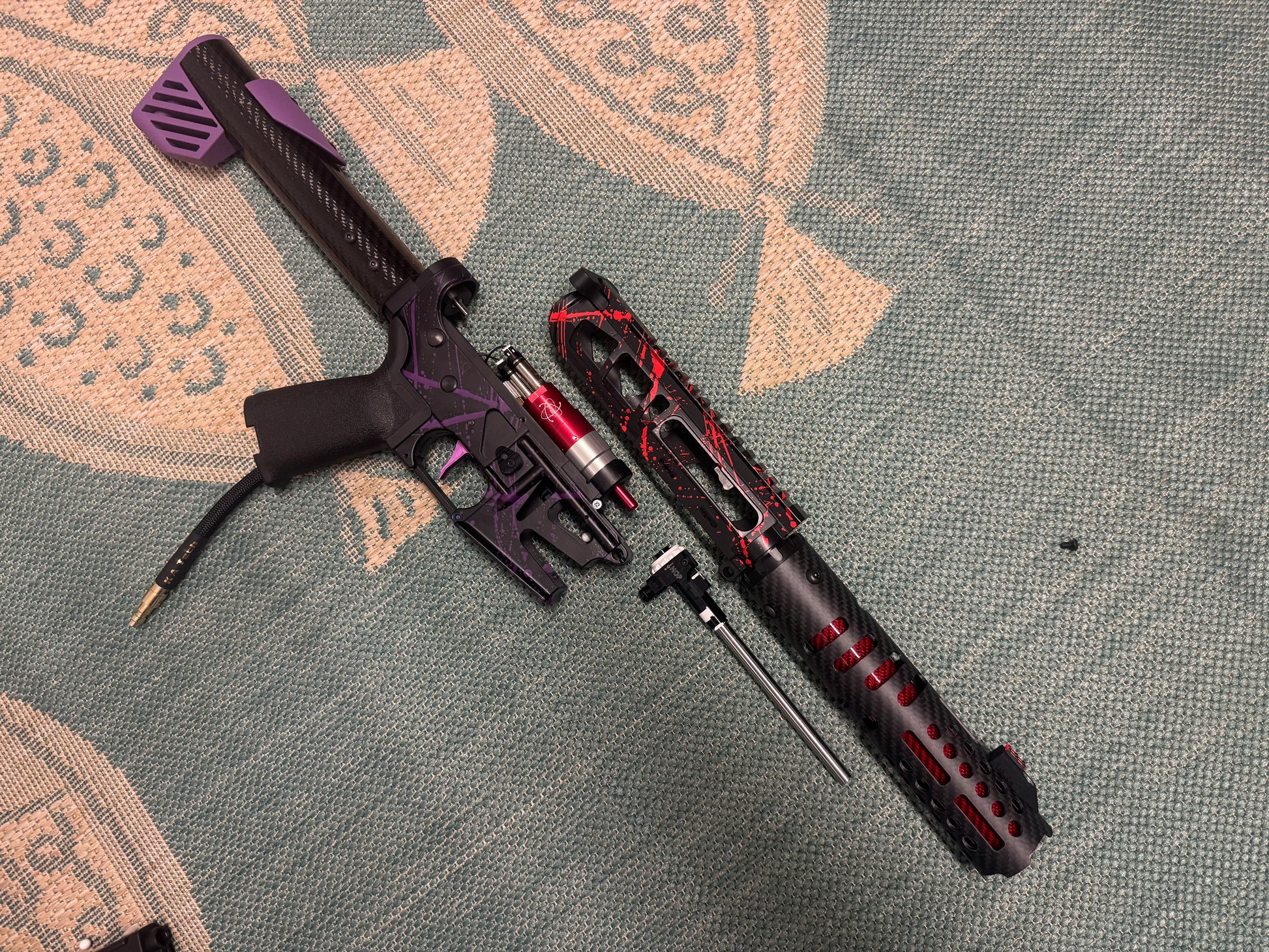KA Tech MAC Polarstars F2 AR8 HPA M4 Carbon Type 5 Skeletonized Cerakote Splatter