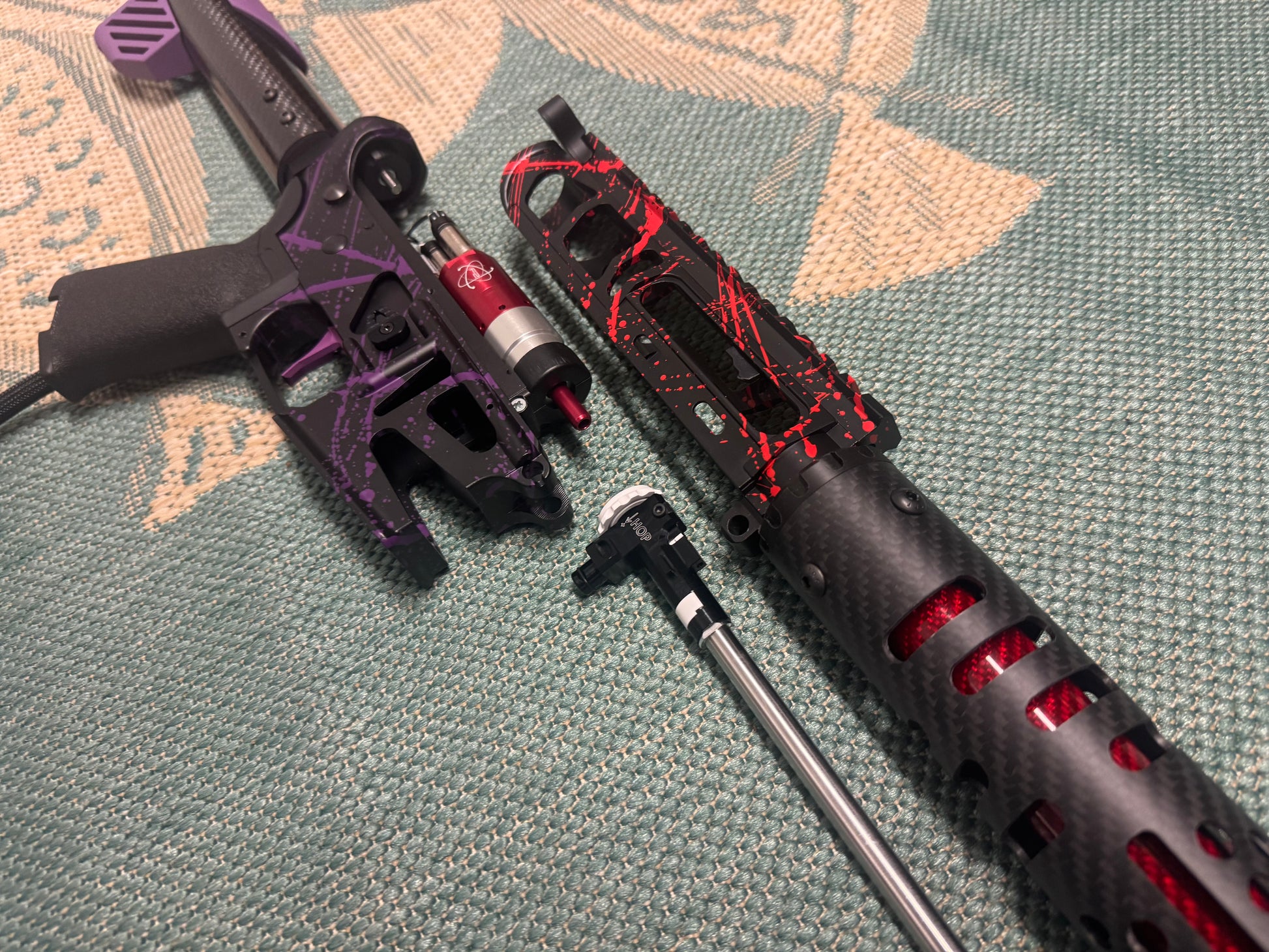 KA Tech MAC Polarstars F2 AR8 HPA M4 Carbon Type 5 Skeletonized Cerakote Splatter