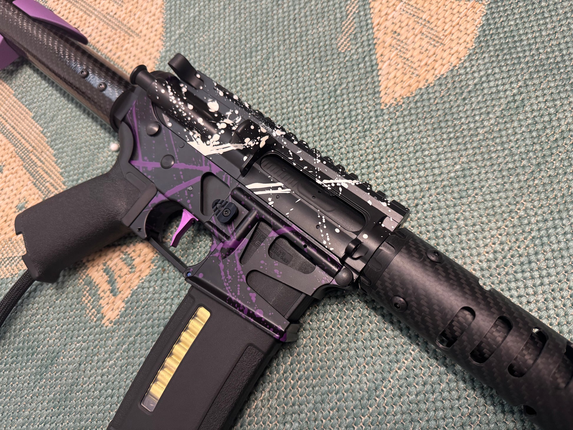 KA Tech MAC Polarstars F2 AR8 HPA M4 Carbon Type 5 Skeletonized Cerakote Splatter