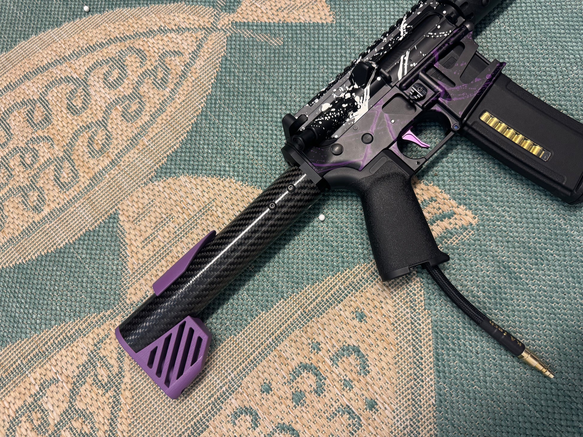 KA Tech MAC Polarstars F2 AR8 HPA M4 Carbon Type 5 Skeletonized Cerakote Splatter