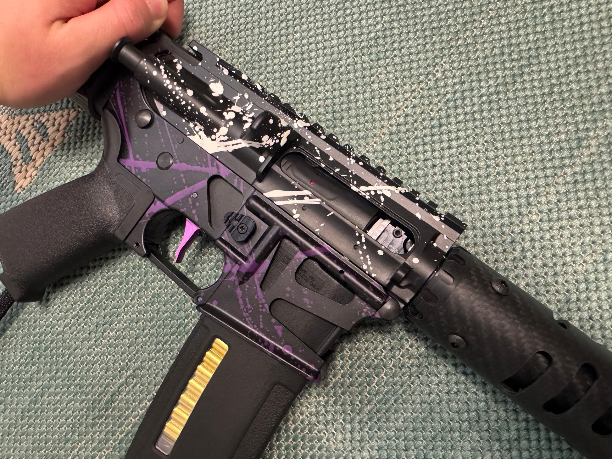 KA Tech MAC Polarstars F2 AR8 HPA M4 Carbon Type 5 Skeletonized Cerakote Splatter
