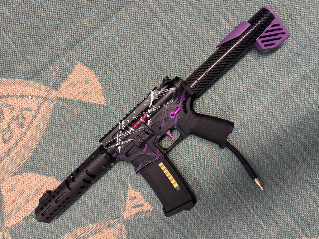 KA Tech MAC Polarstars F2 AR8 HPA M4 Carbon Type 5 Skeletonized Cerakote Splatter