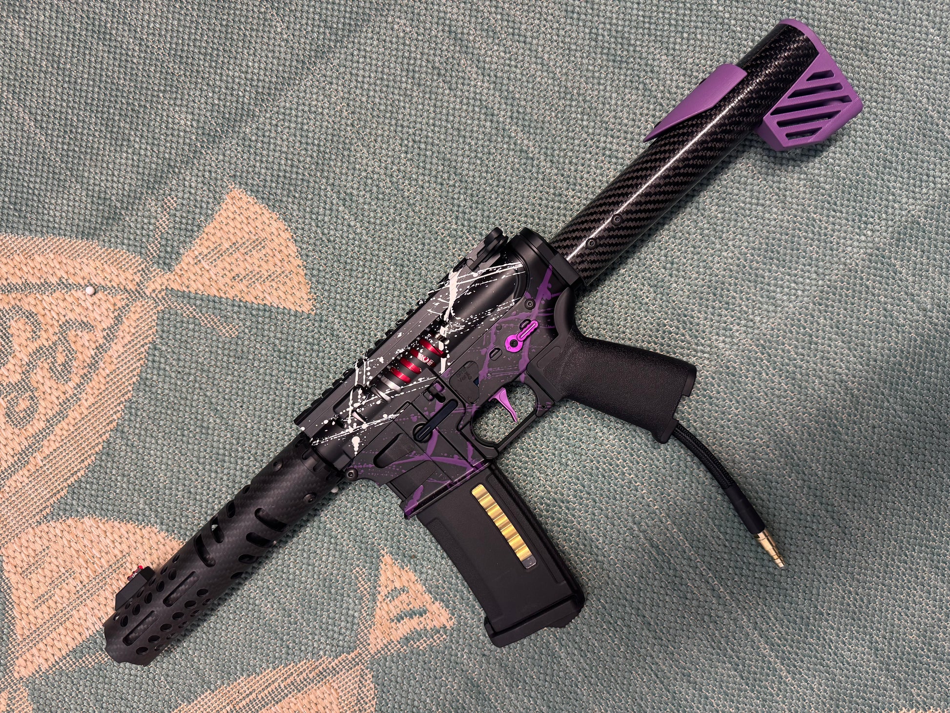 KA Tech MAC Polarstars F2 AR8 HPA M4 Carbon Type 5 Skeletonized Cerakote Splatter