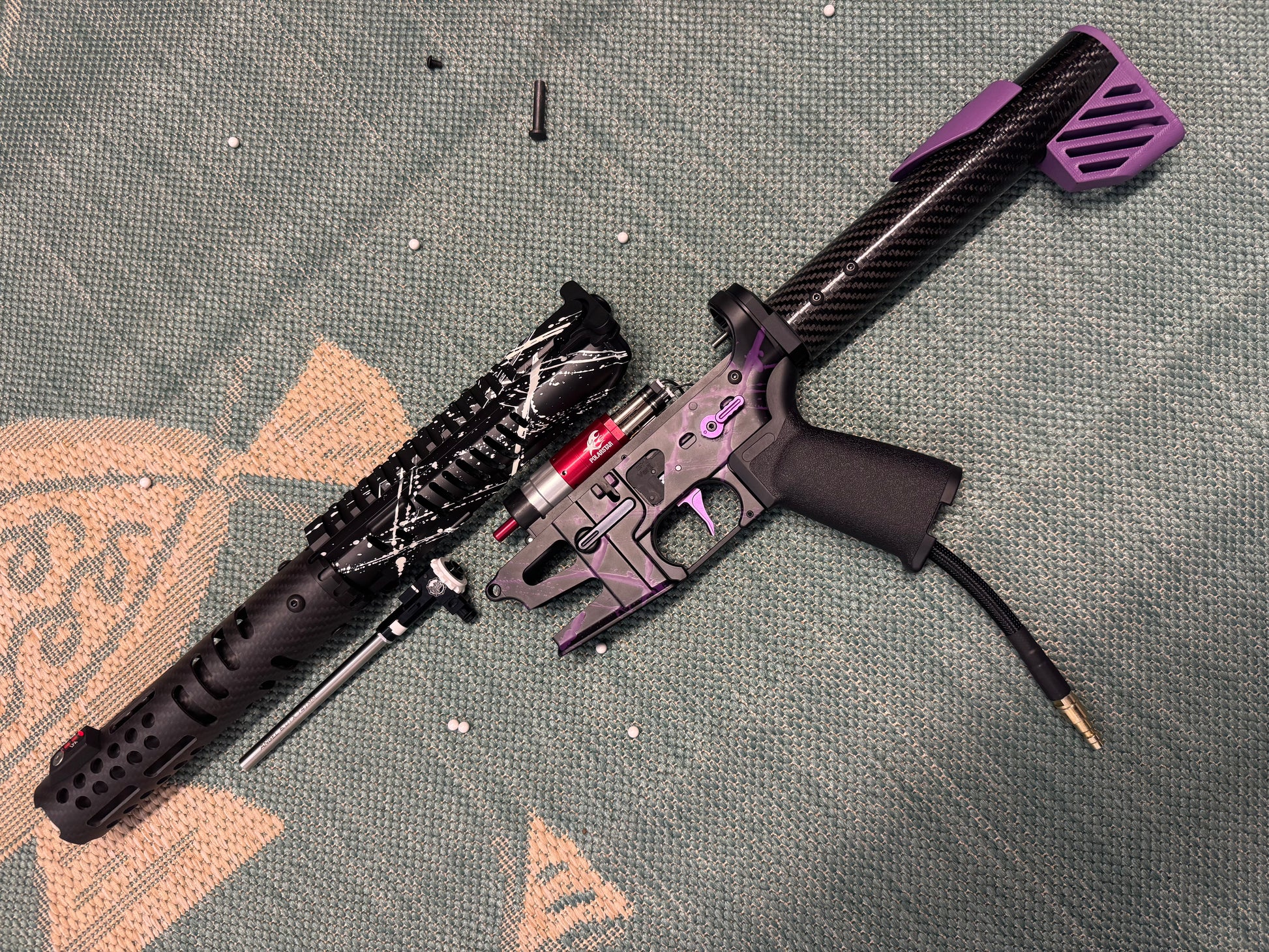 KA Tech MAC Polarstars F2 AR8 HPA M4 Carbon Type 5 Skeletonized Cerakote Splatter