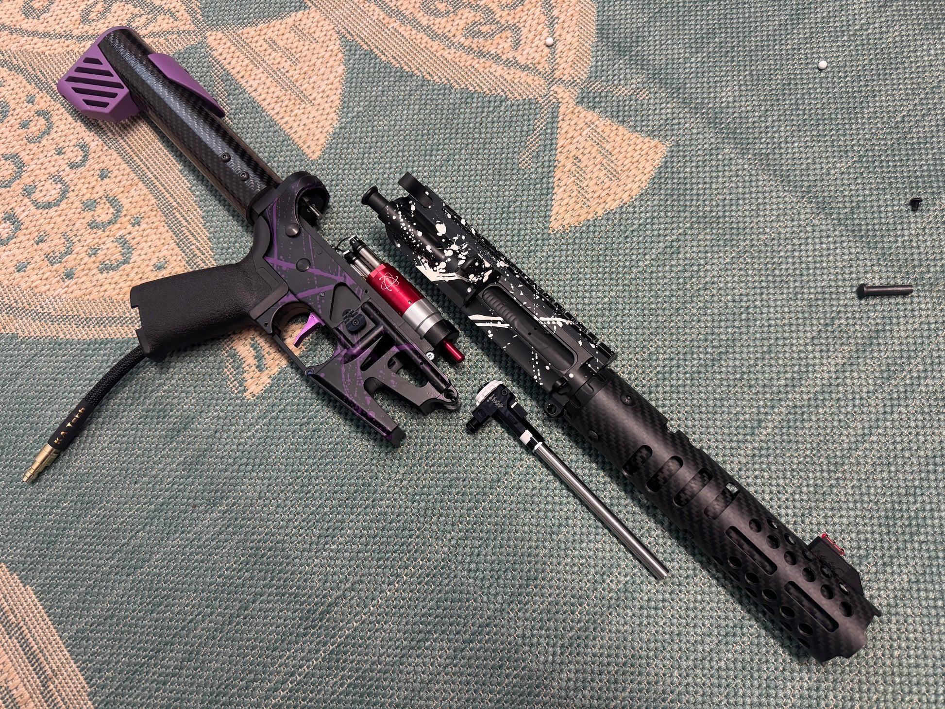 KA Tech MAC Polarstars F2 AR8 HPA M4 Carbon Type 5 Skeletonized Cerakote Splatter
