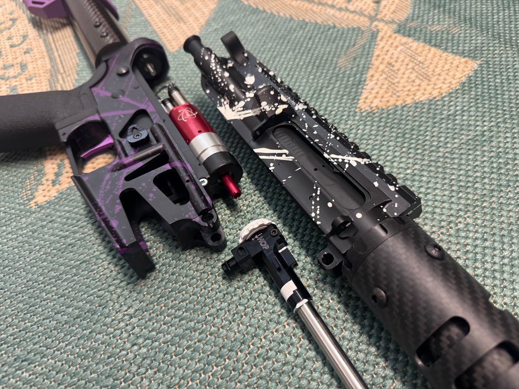 KA Tech MAC Polarstars F2 AR8 HPA M4 Carbon Type 5 Skeletonized Cerakote Splatter