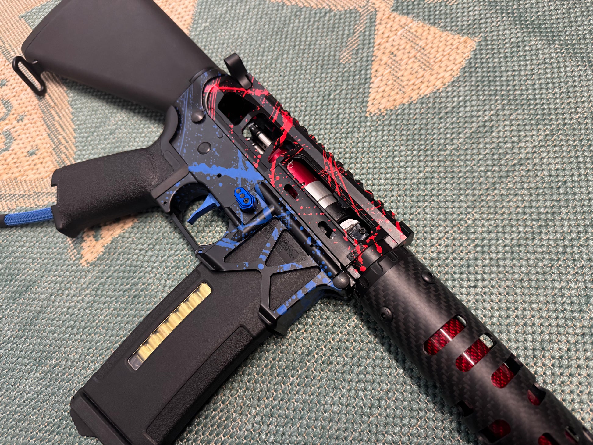 KA Tech MAC Polarstars F2 AR8 HPA M4 Stuby Type 2 Skeletonized Cerakote Splatter