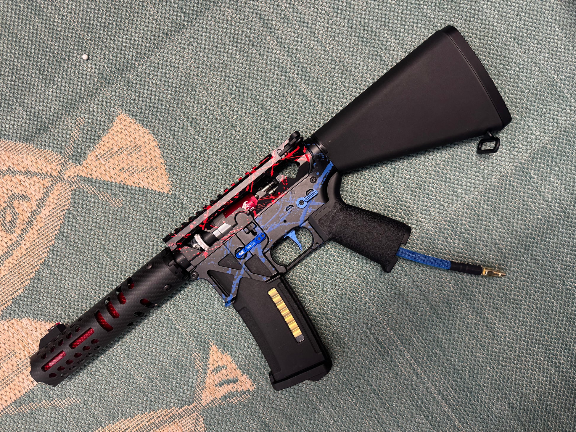 KA Tech MAC Polarstars F2 AR8 HPA M4 Stuby Type 2 Skeletonized Cerakote Splatter
