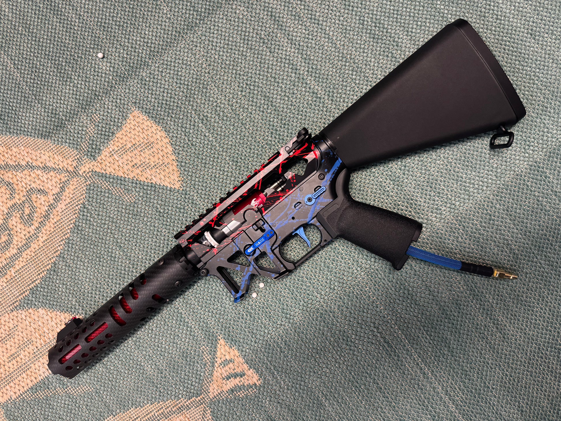 KA Tech MAC Polarstars F2 AR8 HPA M4 Stuby Type 2 Skeletonized Cerakote Splatter