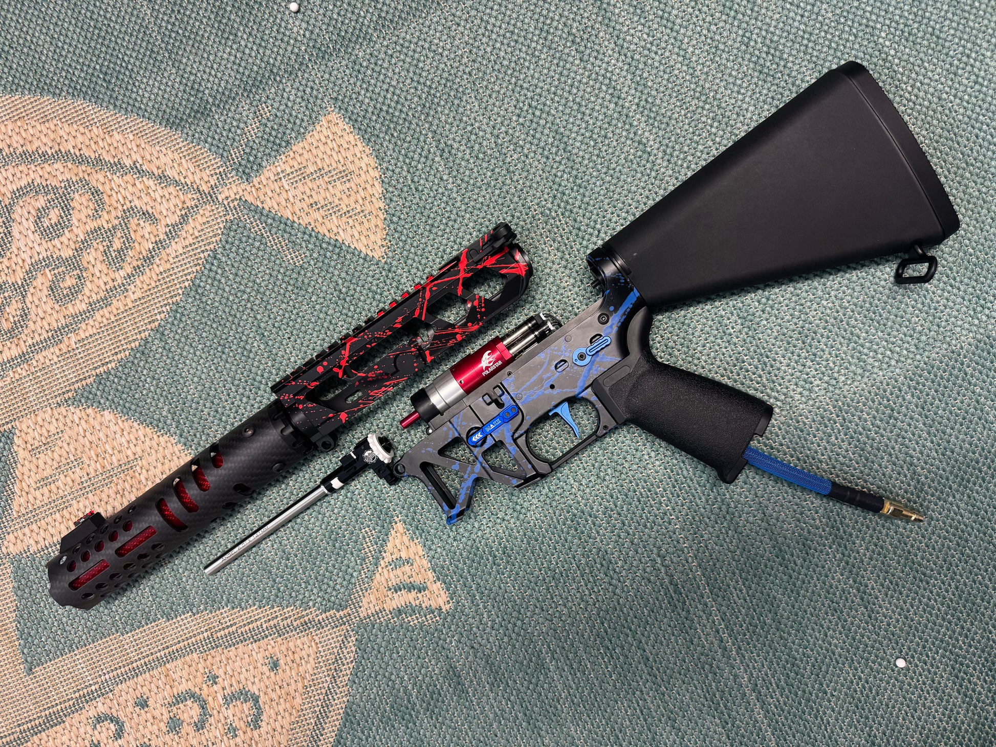KA Tech MAC Polarstars F2 AR8 HPA M4 Stuby Type 2 Skeletonized Cerakote Splatter