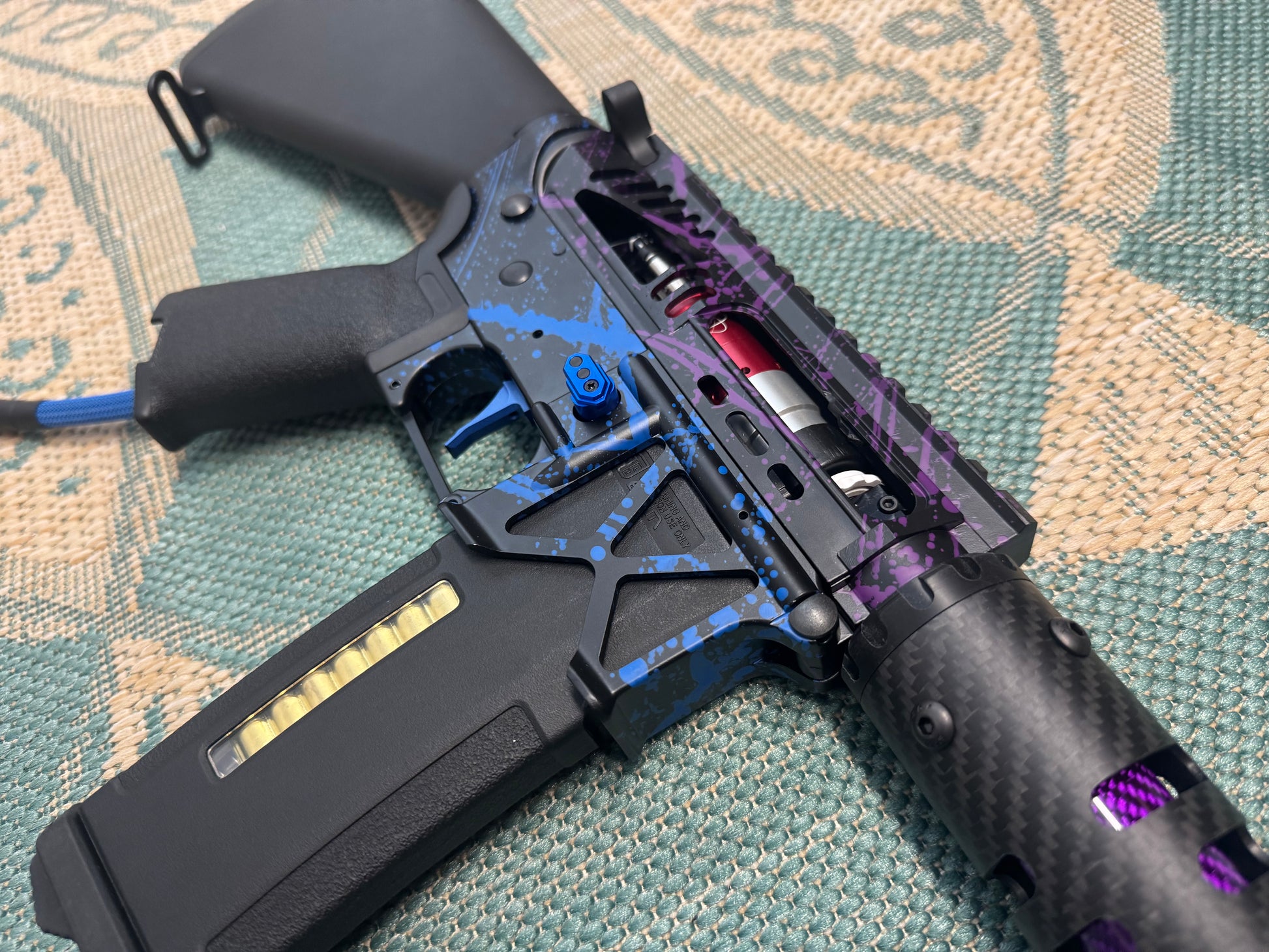 KA Tech MAC Polarstars F2 AR8 HPA M4 Stuby Type 2 Skeletonized Cerakote Splatter