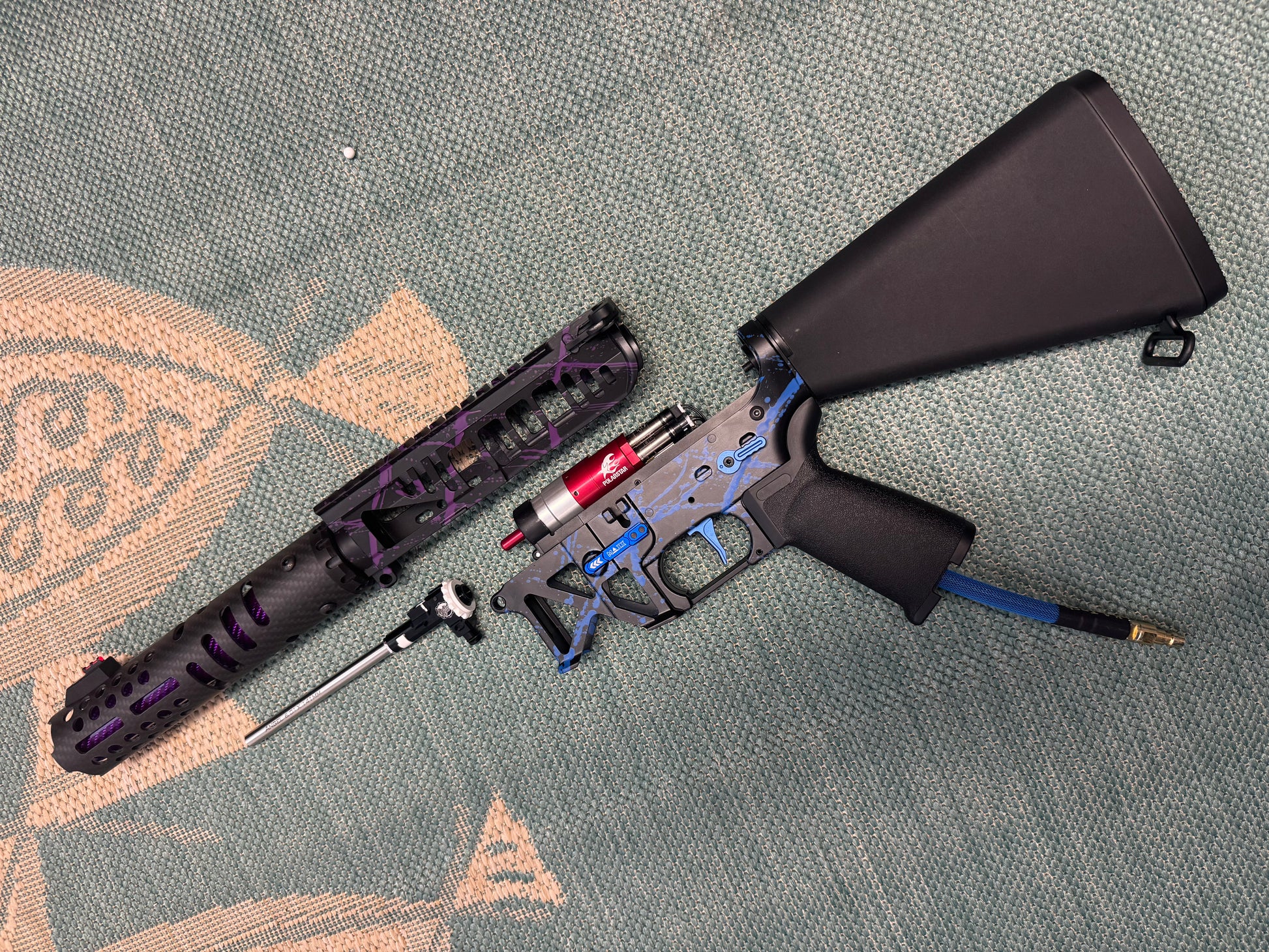 KA Tech MAC Polarstars F2 AR8 HPA M4 Stuby Type 2 Skeletonized Cerakote Splatter