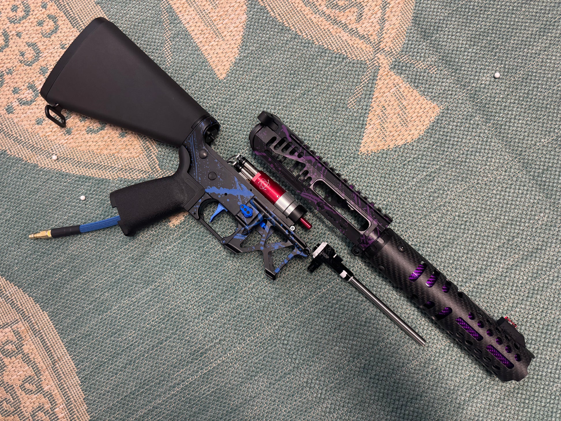 KA Tech MAC Polarstars F2 AR8 HPA M4 Stuby Type 2 Skeletonized Cerakote Splatter