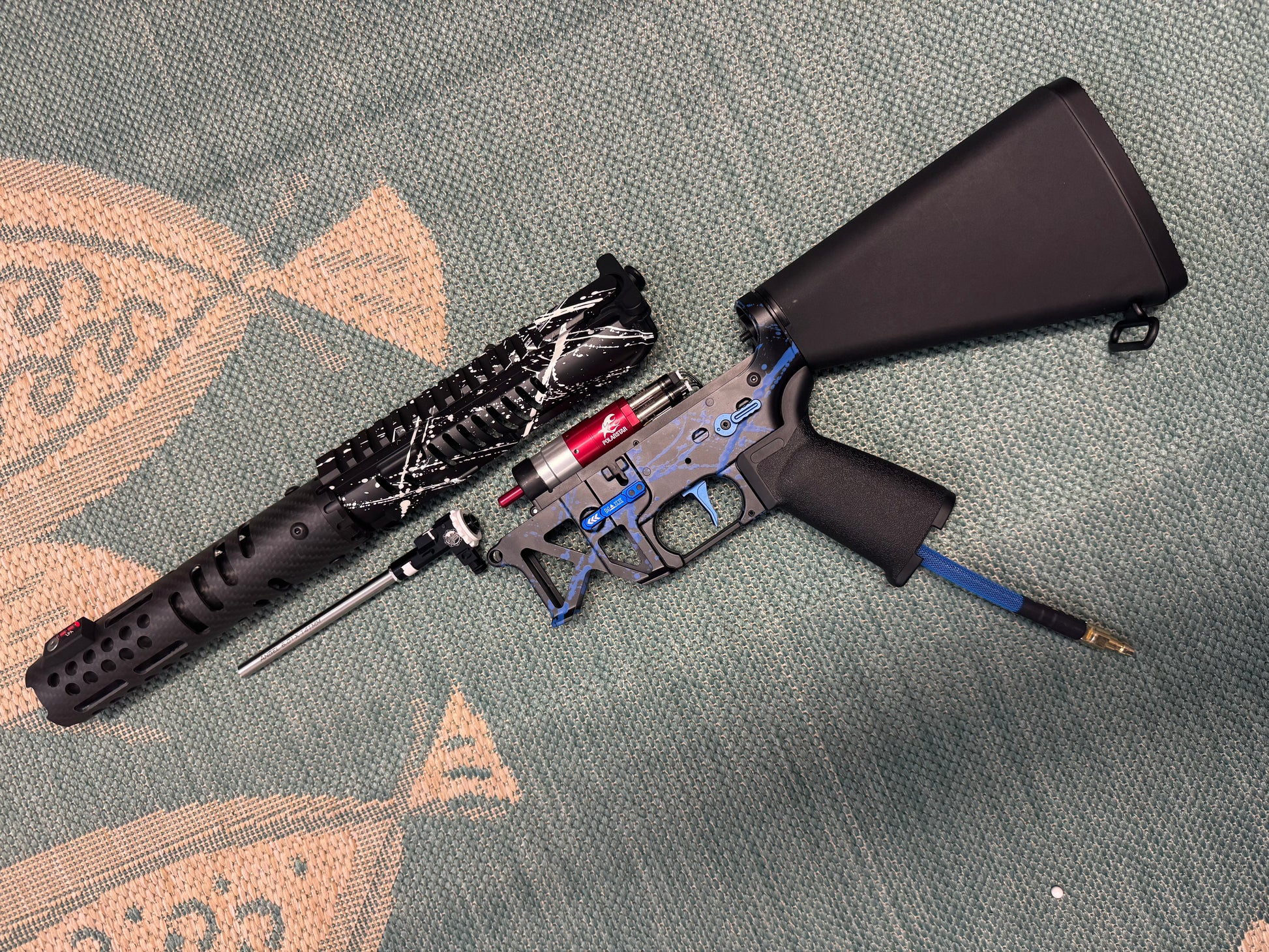 KA Tech MAC Polarstars F2 AR8 HPA M4 Stuby Type 2 Skeletonized Cerakote Splatter