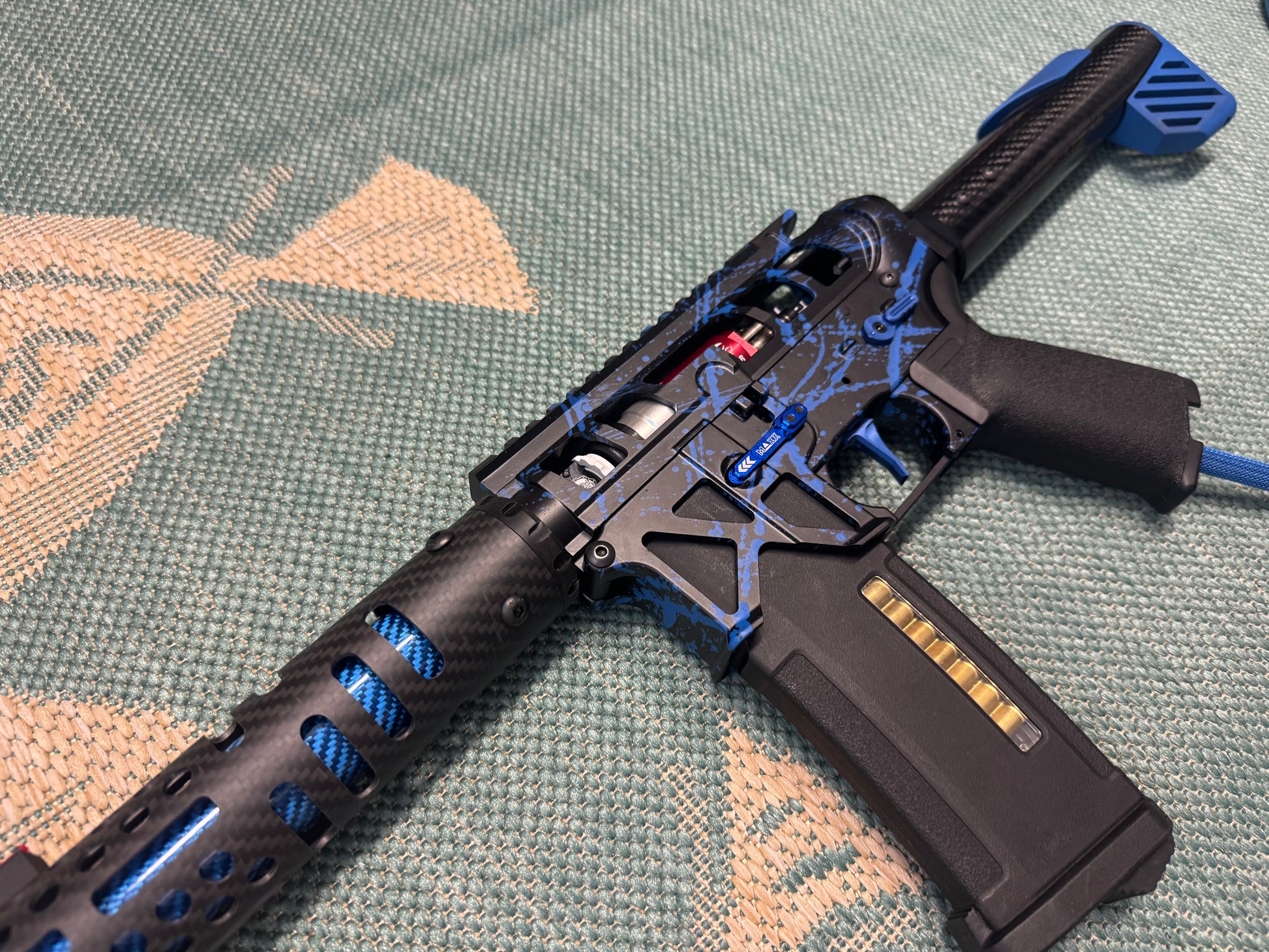 KA Tech MAC Polarstars F2 AR8 HPA M4 Carbon Type 2 Skeletonized Cerakote Splatter
