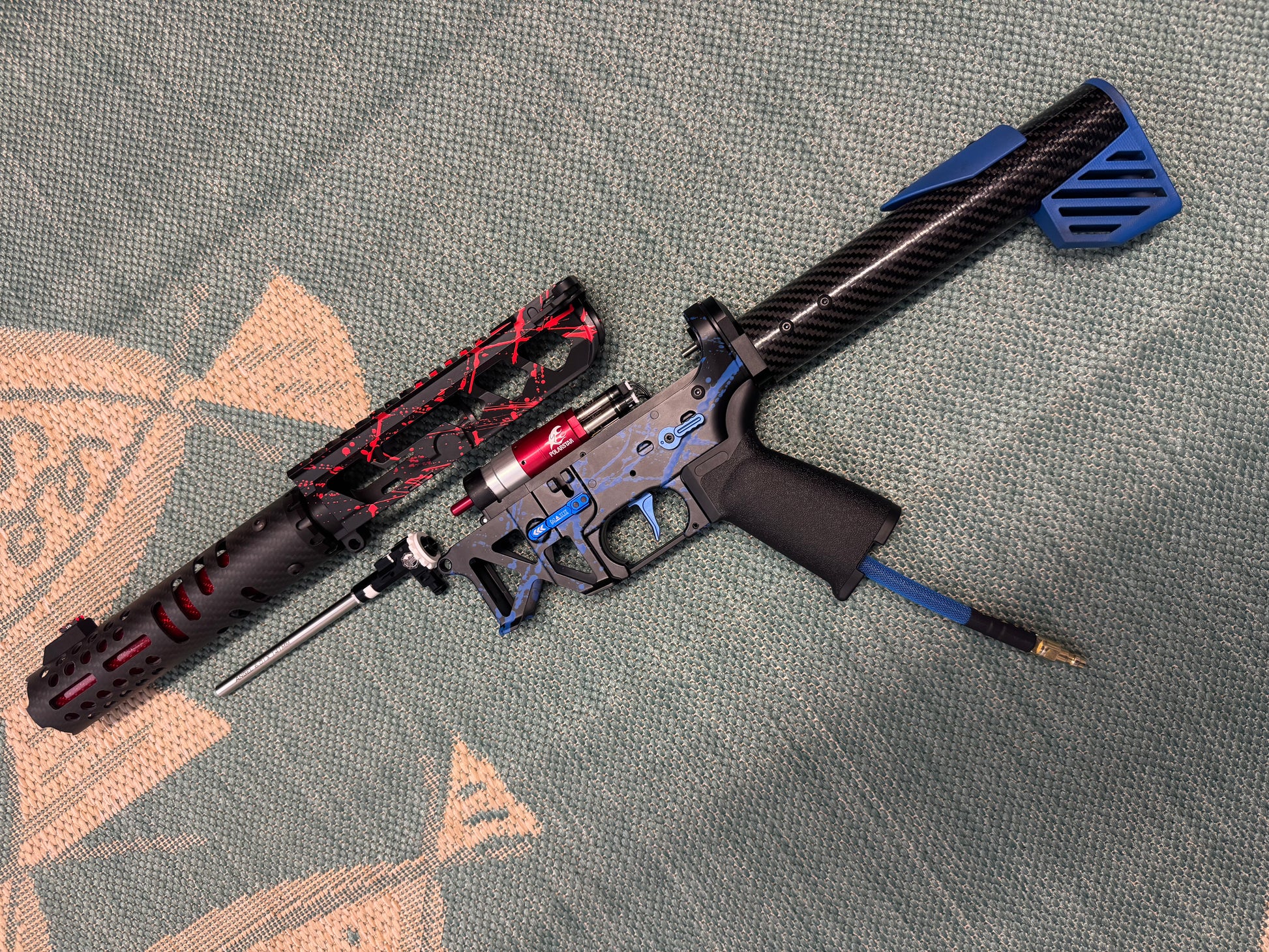 KA Tech MAC Polarstars F2 AR8 HPA M4 Carbon Type 2 Skeletonized Cerakote Splatter