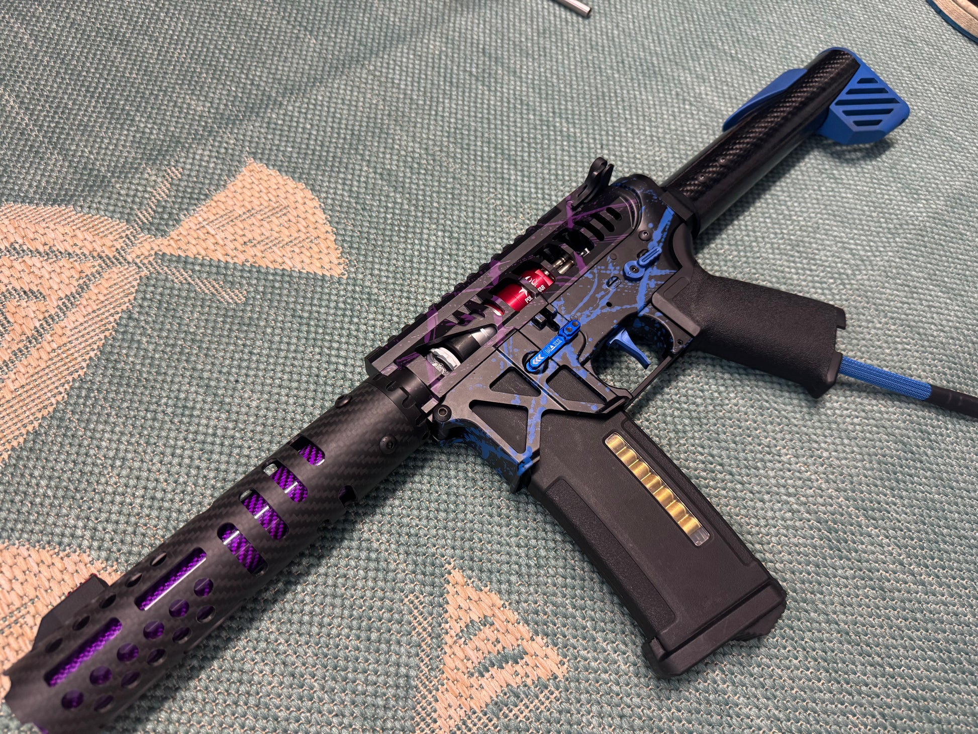KA Tech MAC Polarstars F2 AR8 HPA M4 Carbon Type 2 Skeletonized Cerakote Splatter