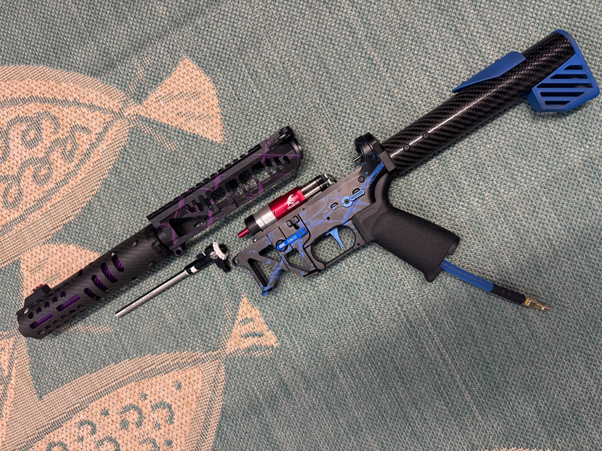 KA Tech MAC Polarstars F2 AR8 HPA M4 Carbon Type 2 Skeletonized Cerakote Splatter