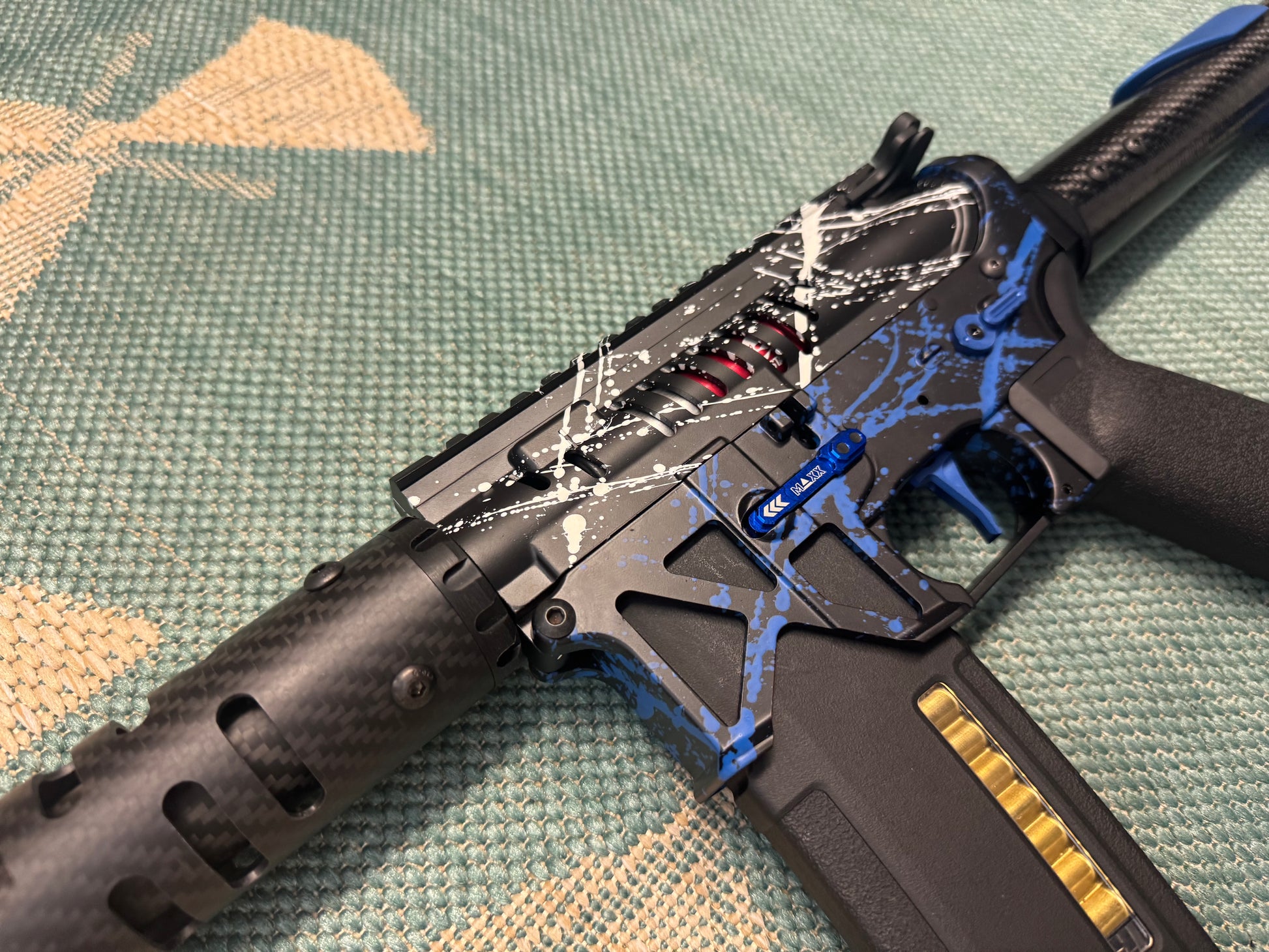 KA Tech MAC Polarstars F2 AR8 HPA M4 Carbon Type 2 Skeletonized Cerakote Splatter