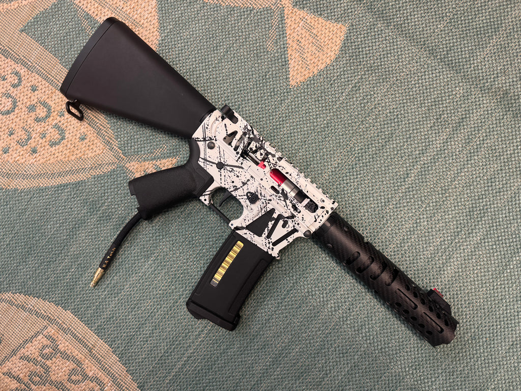 KA Tech MAC Airtac Polarstars F2 AR8 HPA M4 Stuby Type 4 Skeletonized Cerakote Splatter