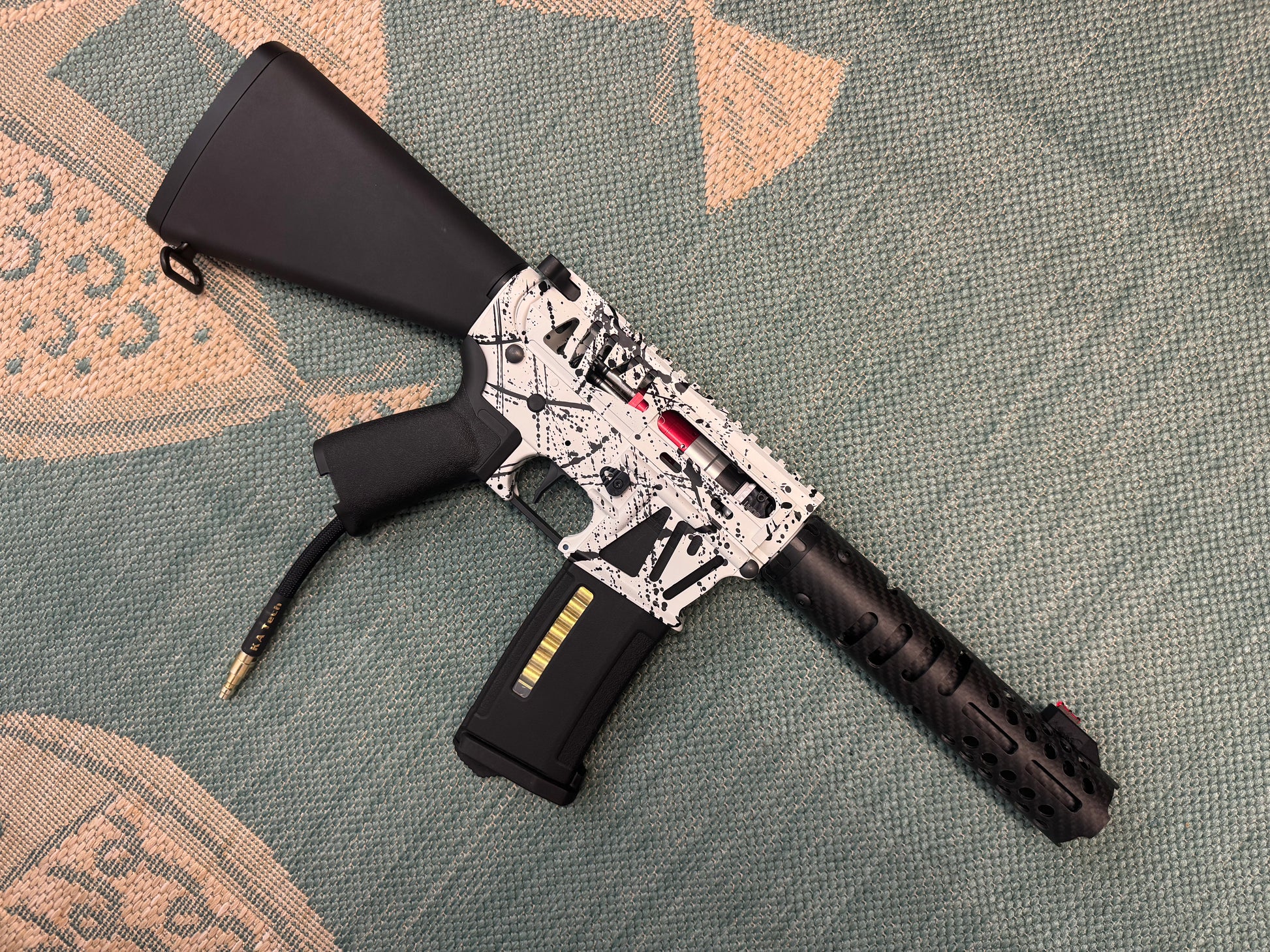 KA Tech MAC Airtac Polarstars F2 AR8 HPA M4 Stuby Type 4 Skeletonized Cerakote Splatter