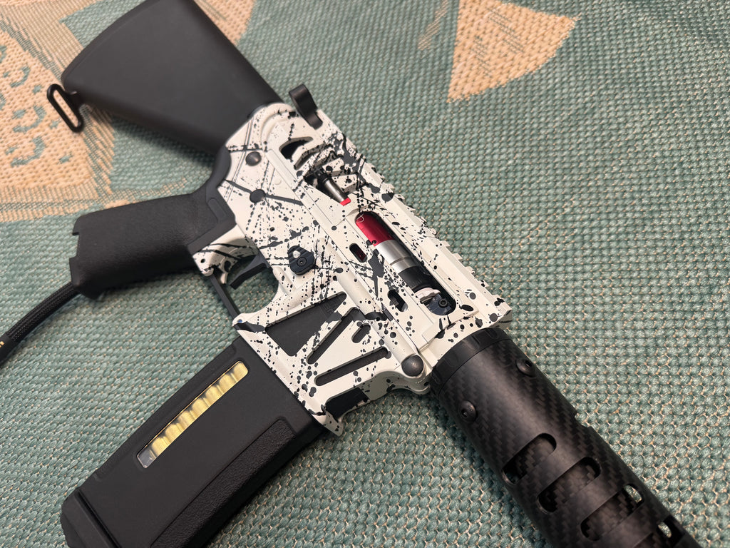 KA Tech MAC Airtac Polarstars F2 AR8 HPA M4 Stuby Type 4 Skeletonized Cerakote Splatter