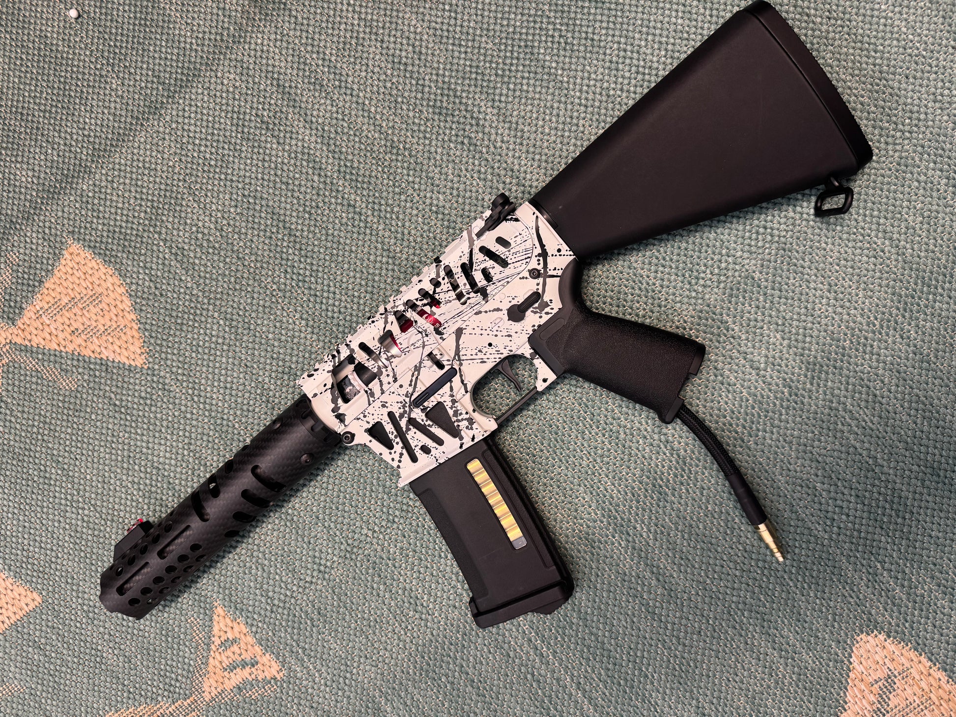 KA Tech MAC Airtac Polarstars F2 AR8 HPA M4 Stuby Type 4 Skeletonized Cerakote Splatter