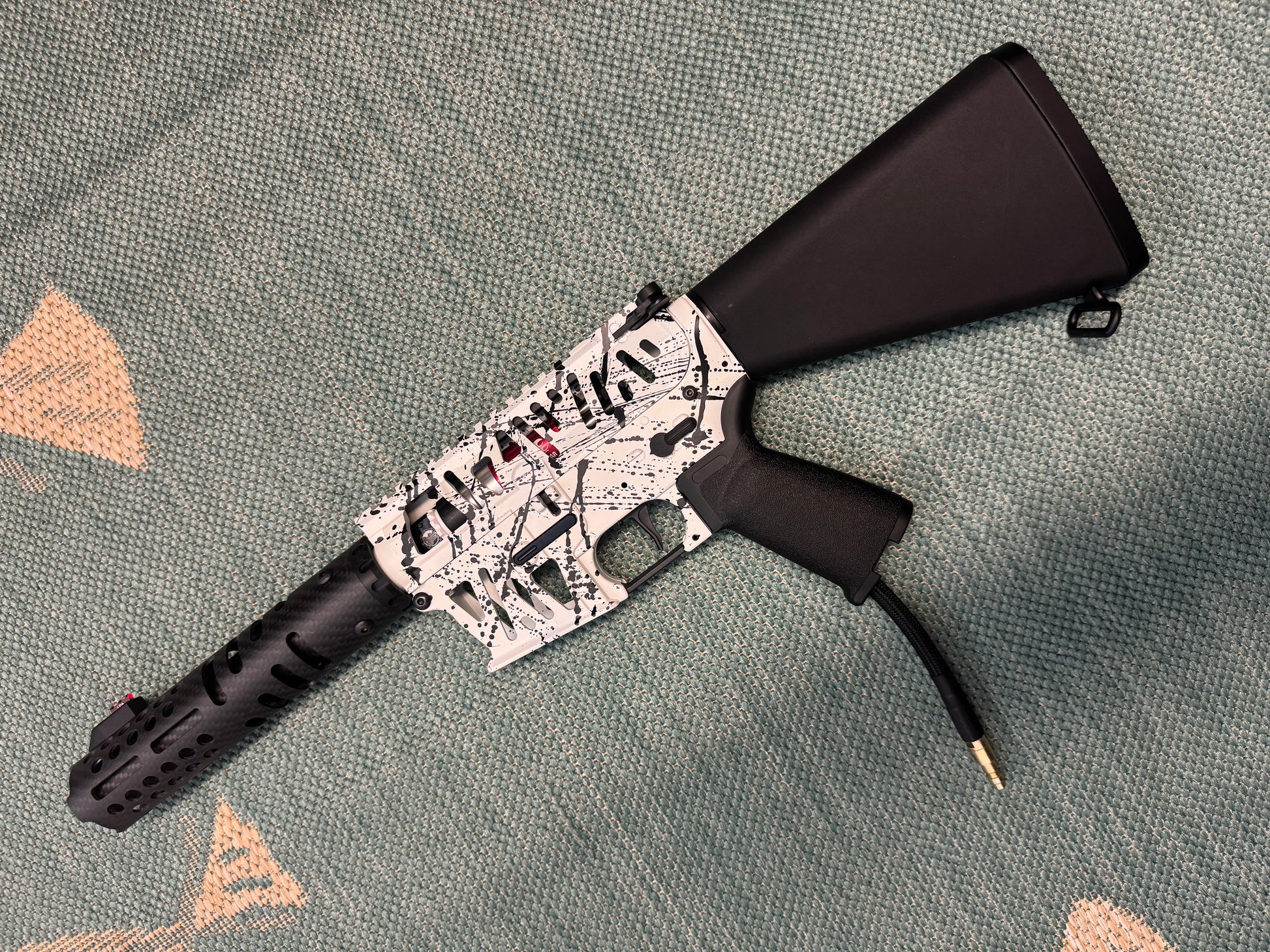 KA Tech MAC Airtac Polarstars F2 AR8 HPA M4 Stuby Type 4 Skeletonized Cerakote Splatter