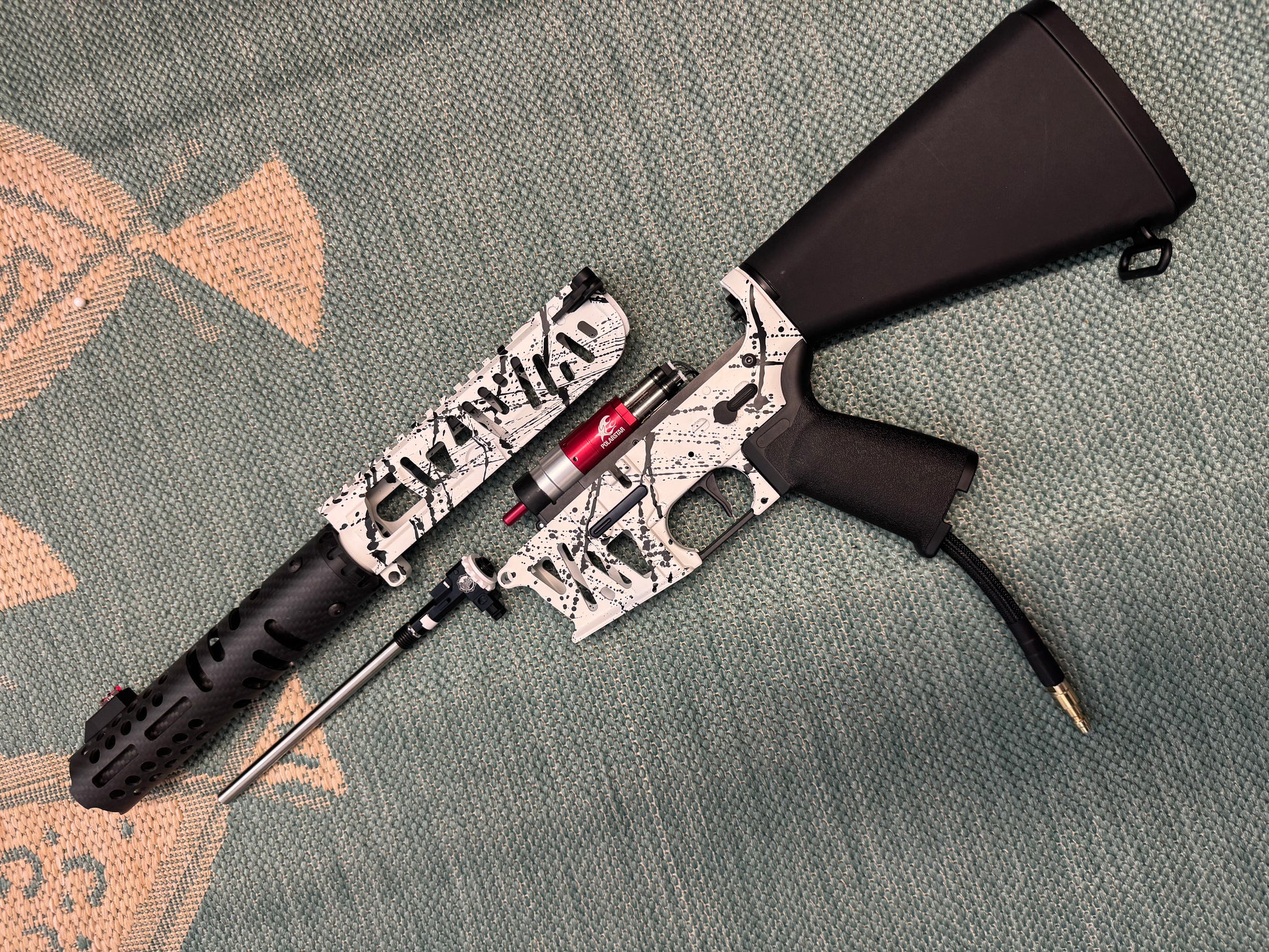 KA Tech MAC Airtac Polarstars F2 AR8 HPA M4 Stuby Type 4 Skeletonized Cerakote Splatter