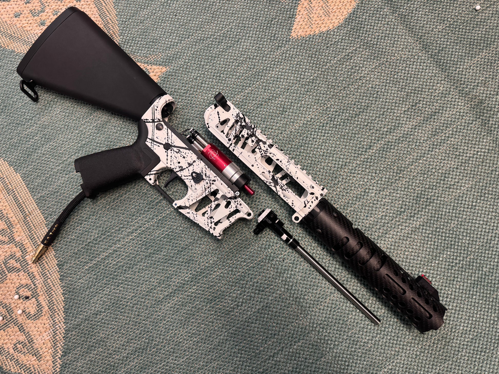 KA Tech MAC Airtac Polarstars F2 AR8 HPA M4 Stuby Type 4 Skeletonized Cerakote Splatter
